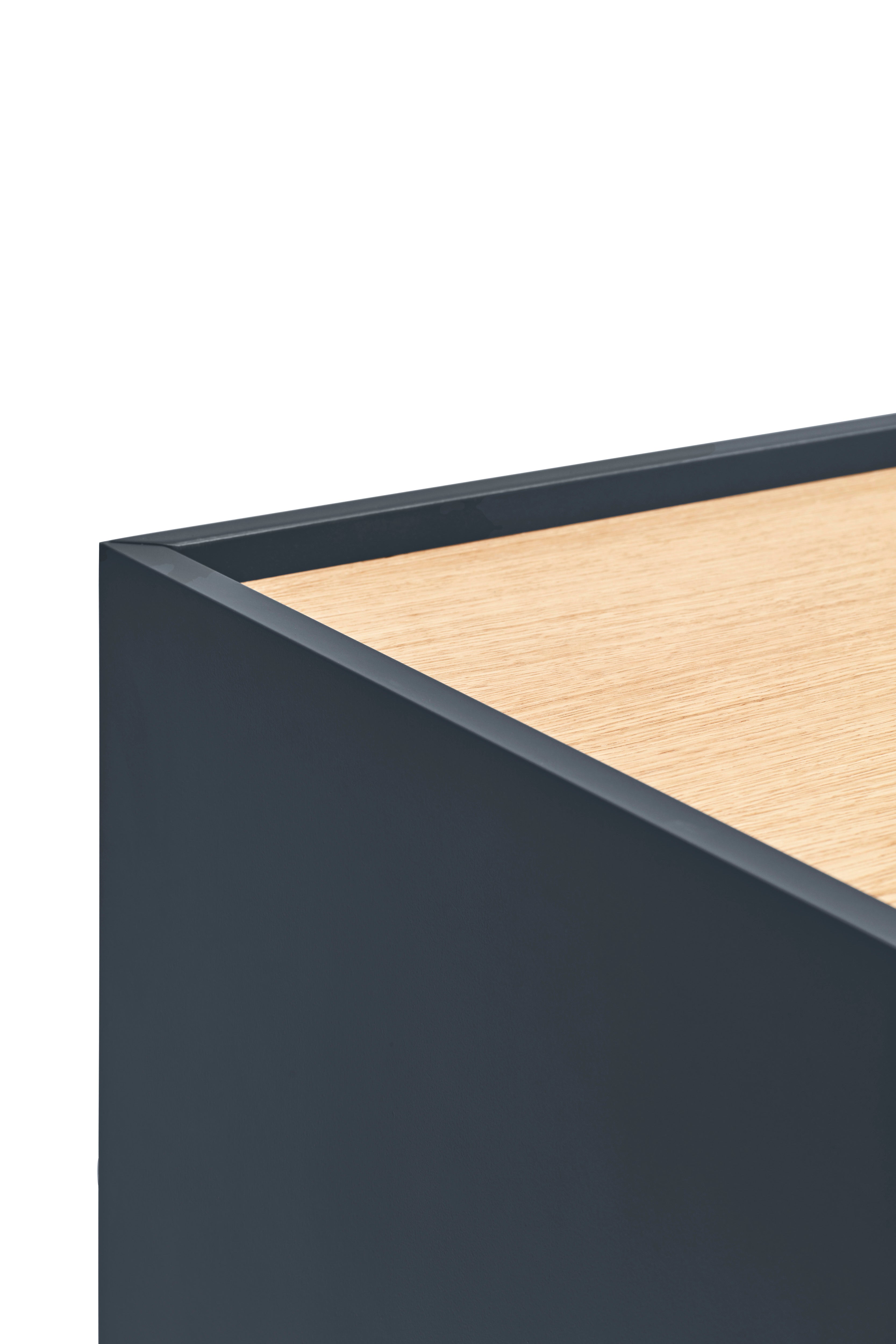 Console suspendue 110x35 cm Otto en bois chêne gris anthracite