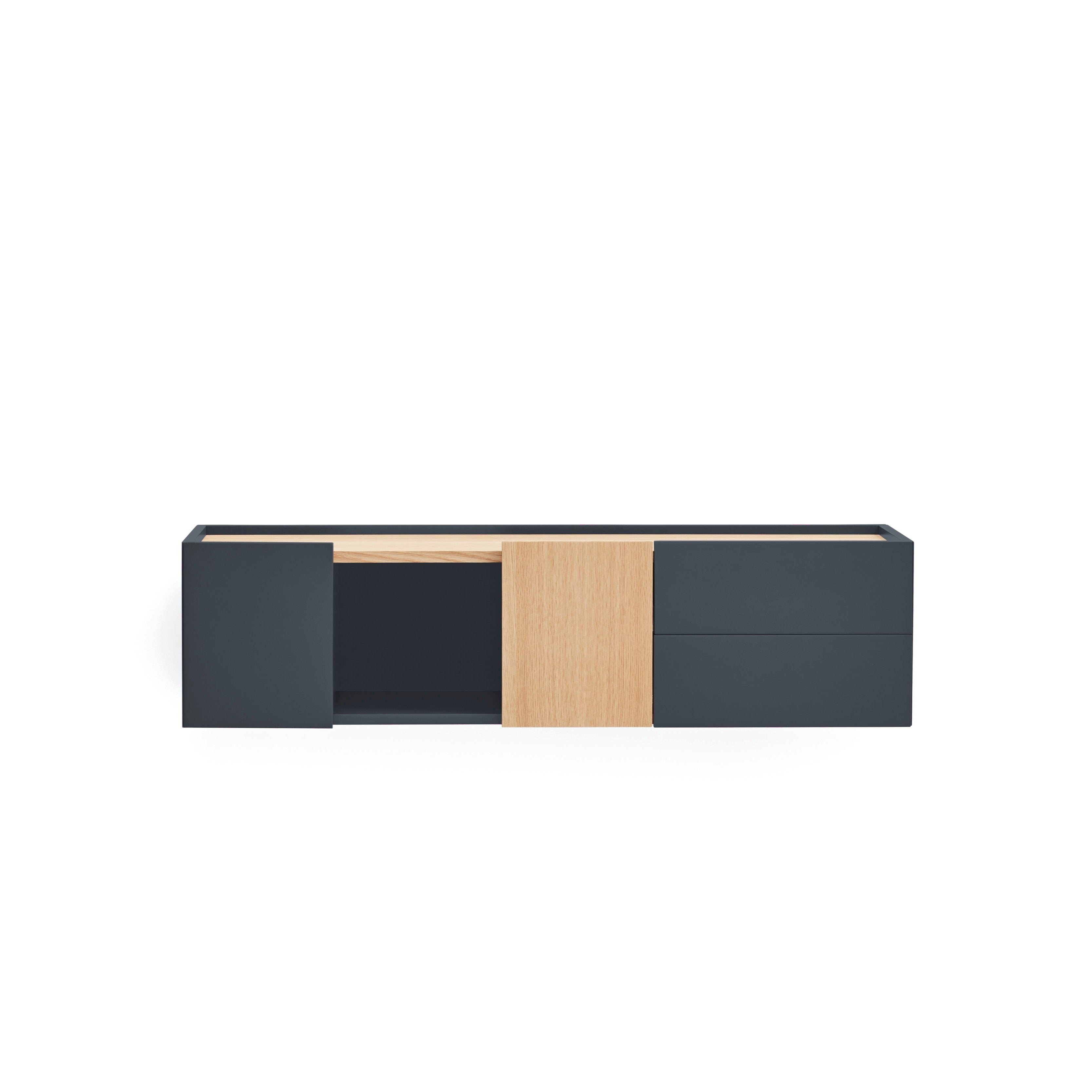 Console suspendue 110x35 cm Otto en bois chêne gris anthracite