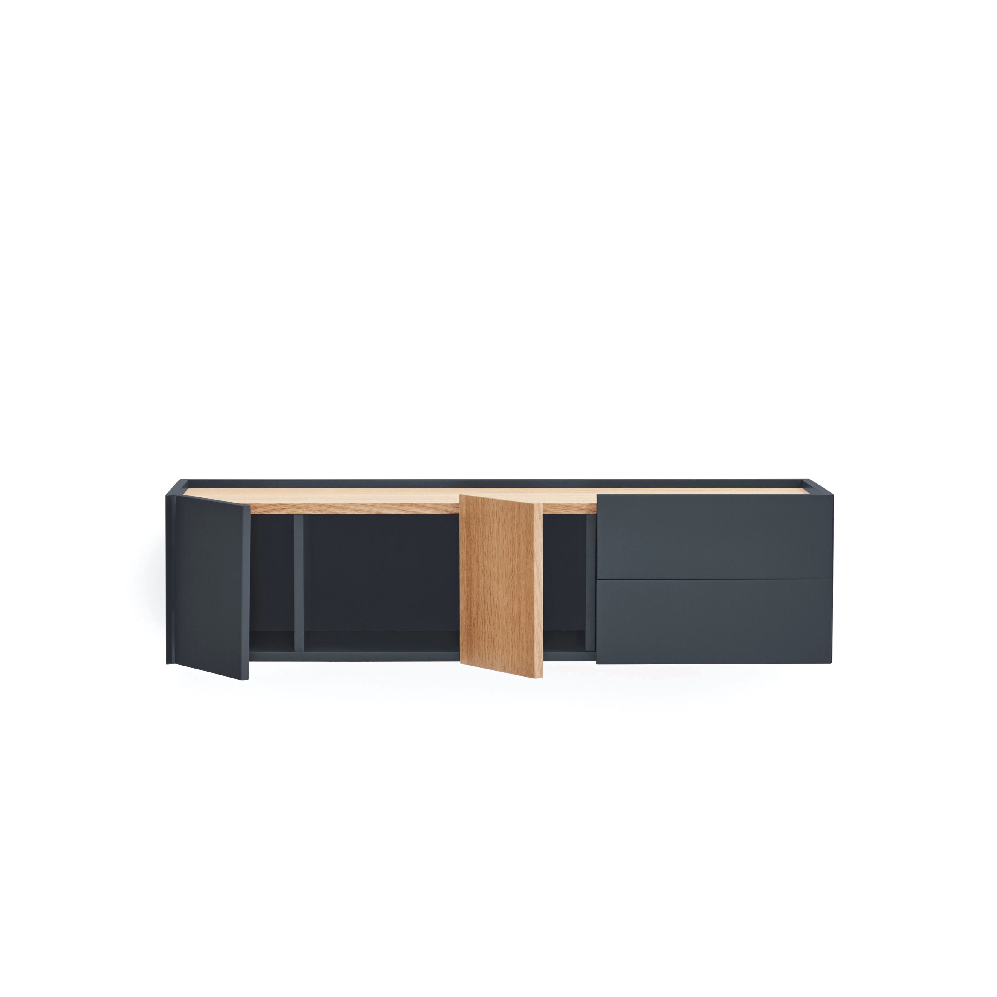 Console suspendue 110x35 cm Otto en bois chêne gris anthracite