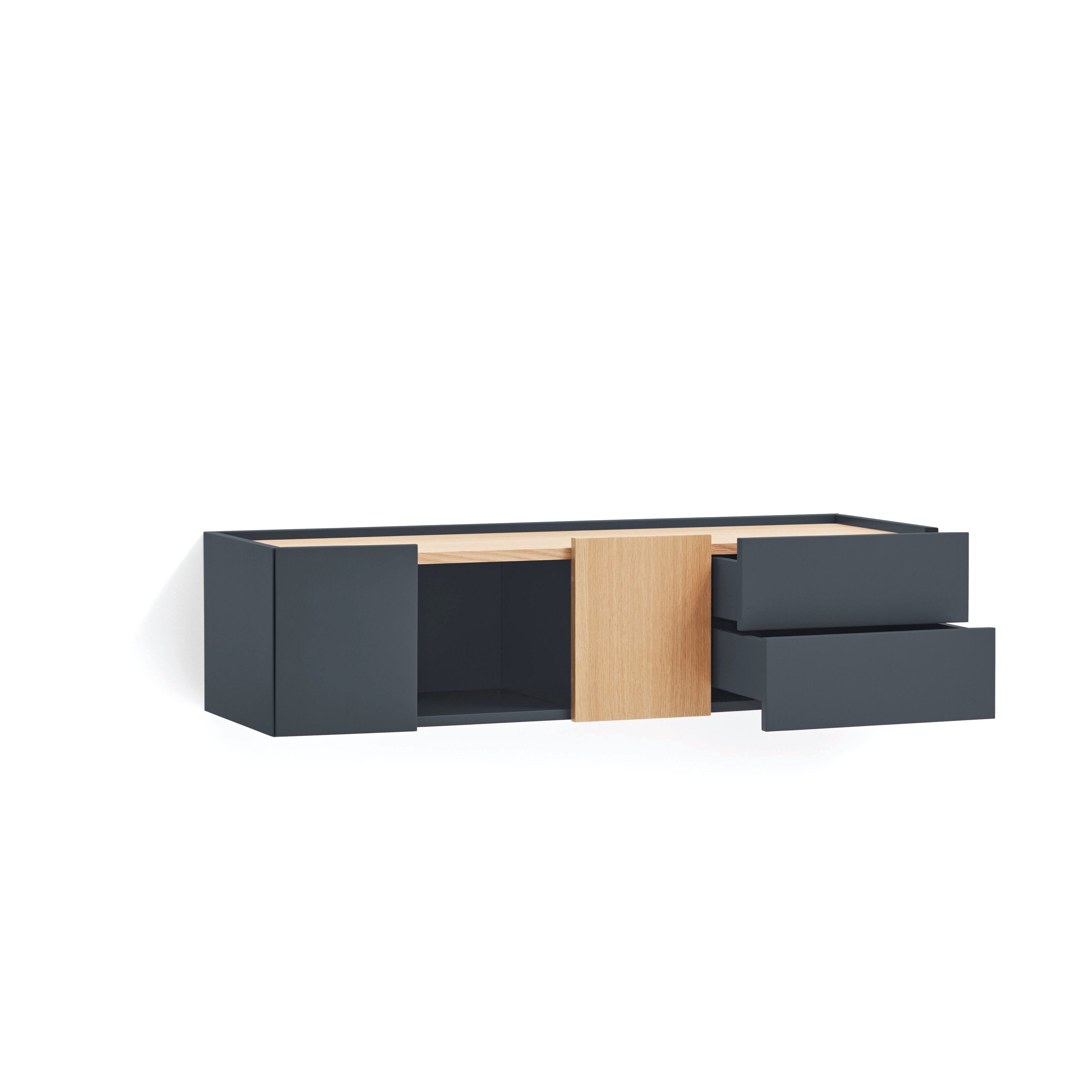 Console suspendue 110x35 cm Otto en bois chêne gris anthracite