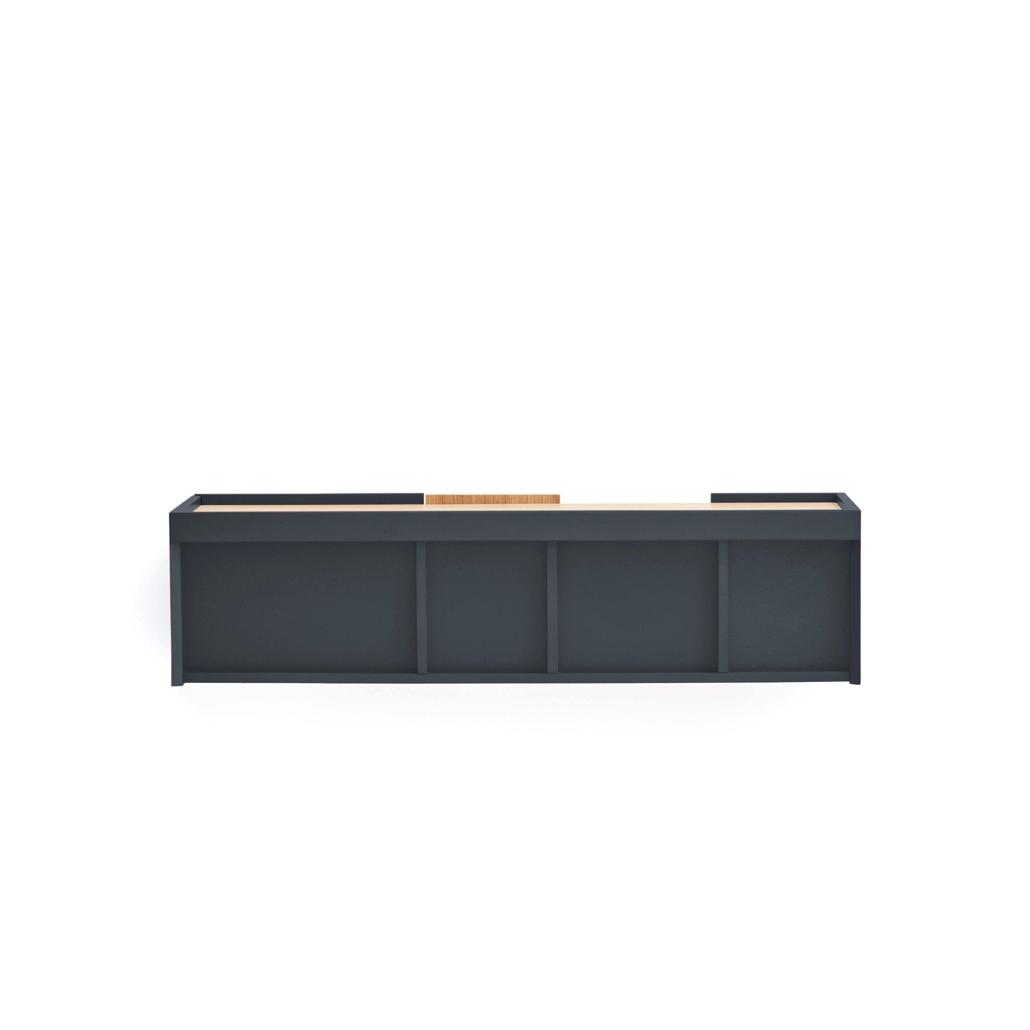 Console suspendue 110x35 cm Otto en bois chêne gris anthracite