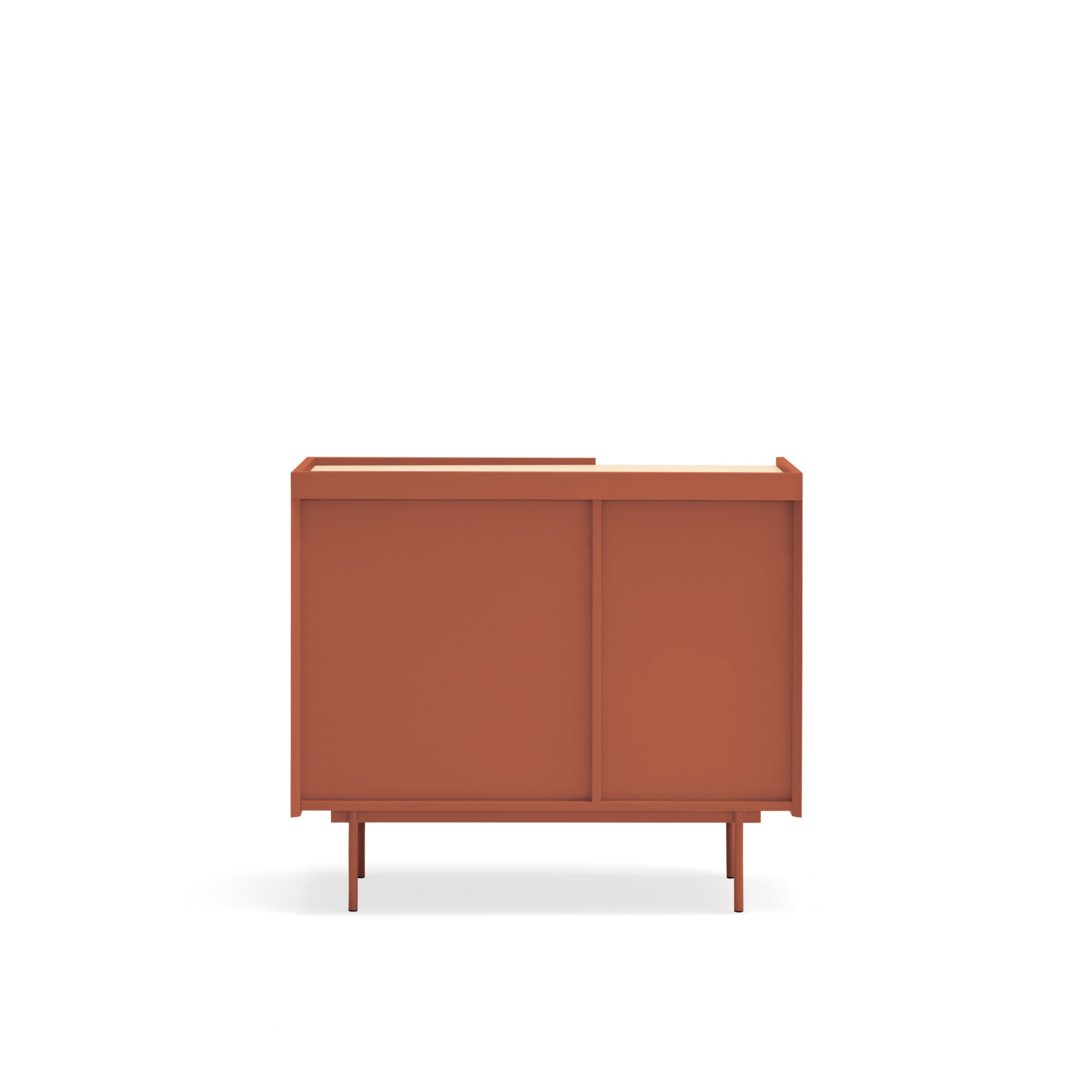 Commode 3 tiroirs Otto de Teulat 88x78 cm avec porte en bois chêne et terre cuite