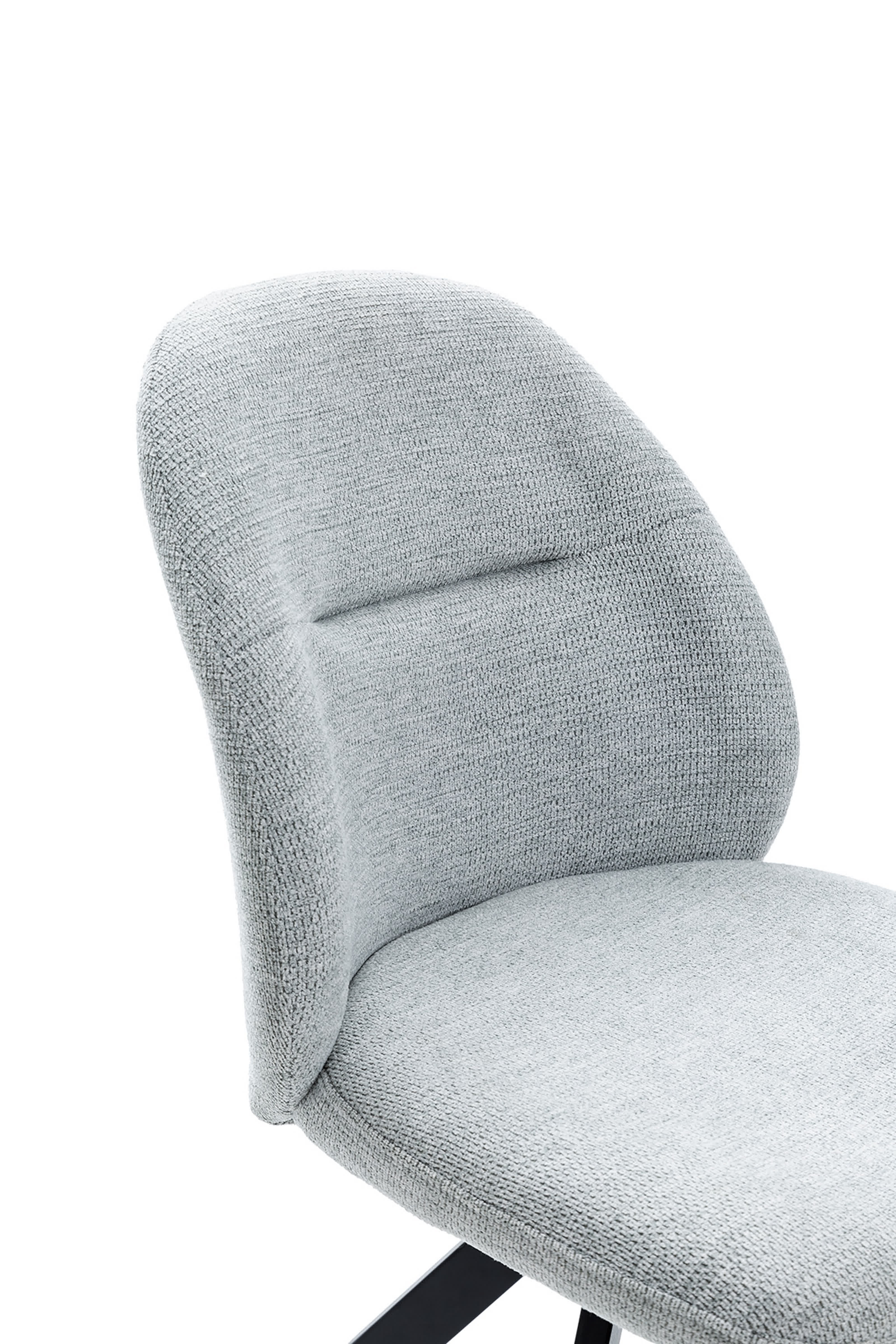 Set di 2 sedie girevoli in tessuto e metallo nero Tara 47x47 h85 cm