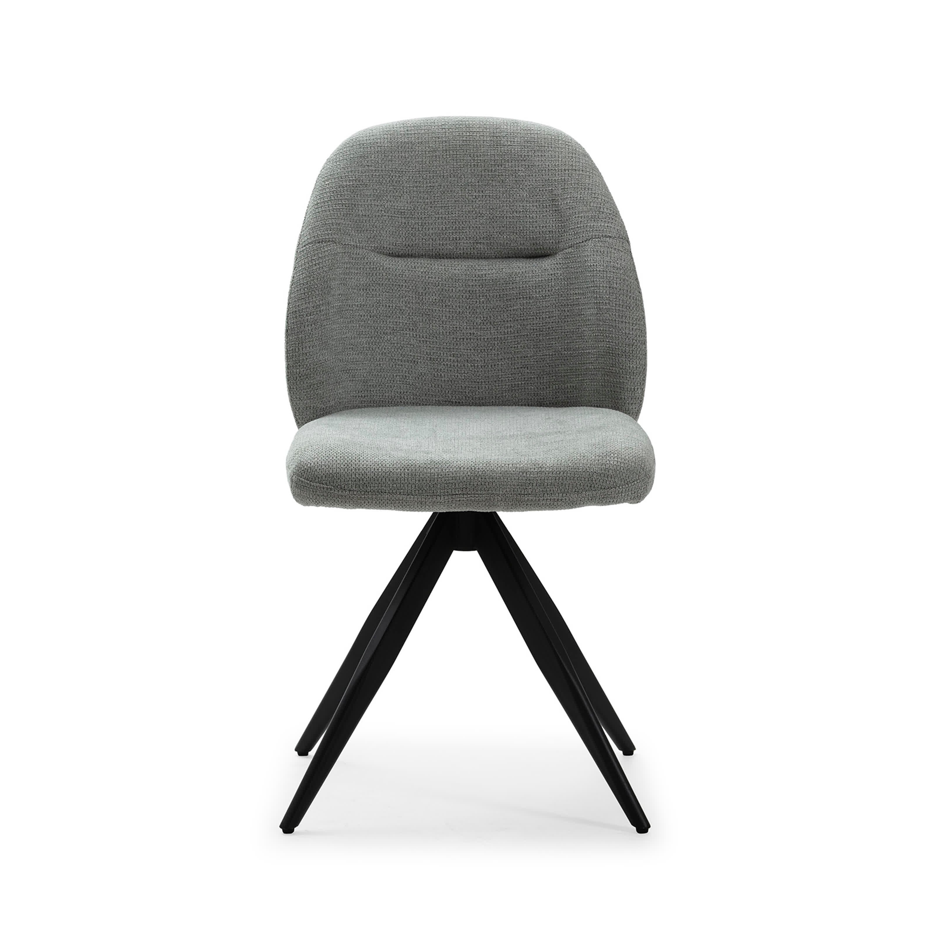 Set di 2 sedie girevoli in tessuto e metallo nero Tara 47x47 h85 cm