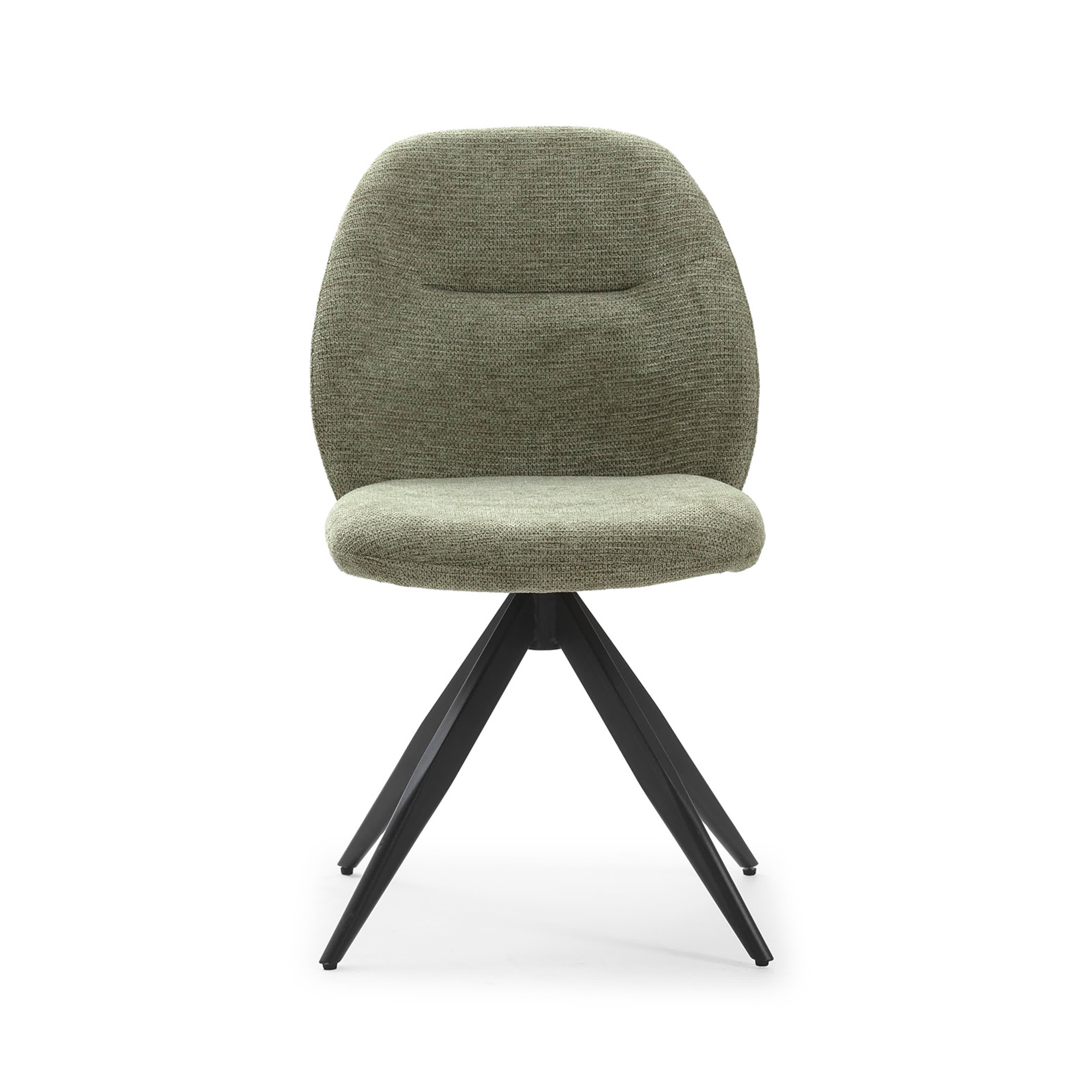 Set di 2 sedie girevoli in tessuto e metallo nero Tara 47x47 h85 cm