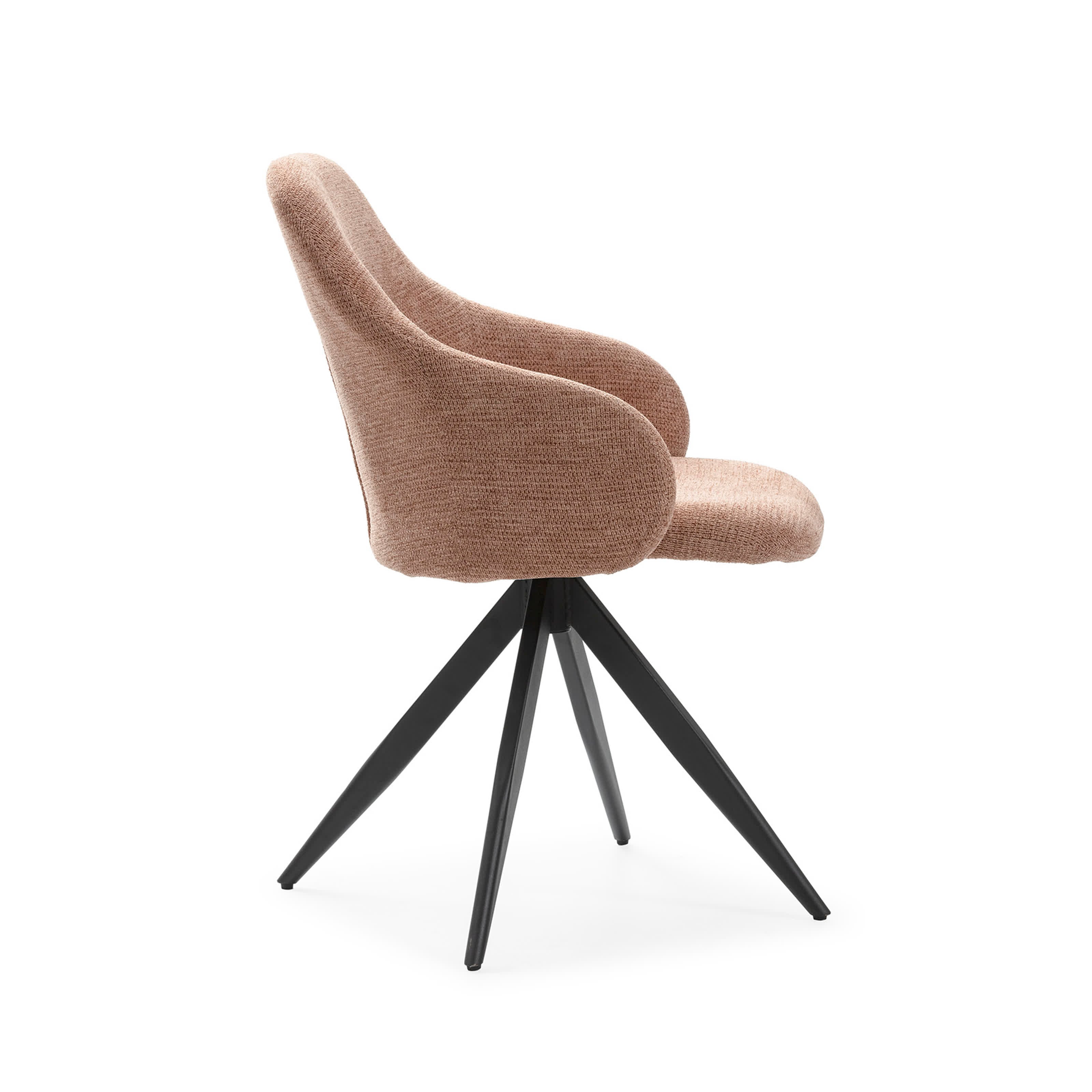 Set di 2 sedie girevoli con braccioli e struttura in metallo Tara 46x47 h84 cm