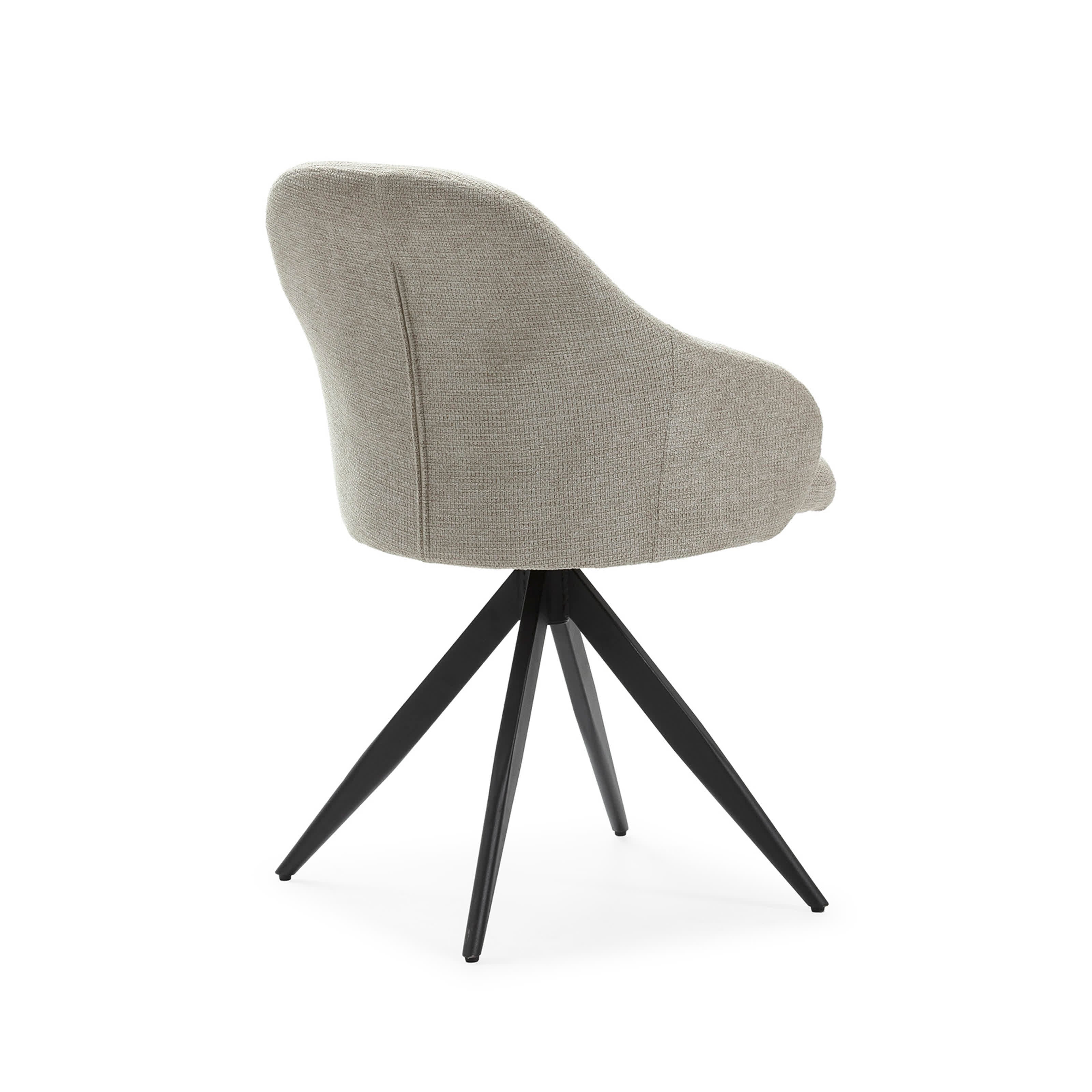 Set di 2 sedie girevoli con braccioli e struttura in metallo Tara 46x47 h84 cm