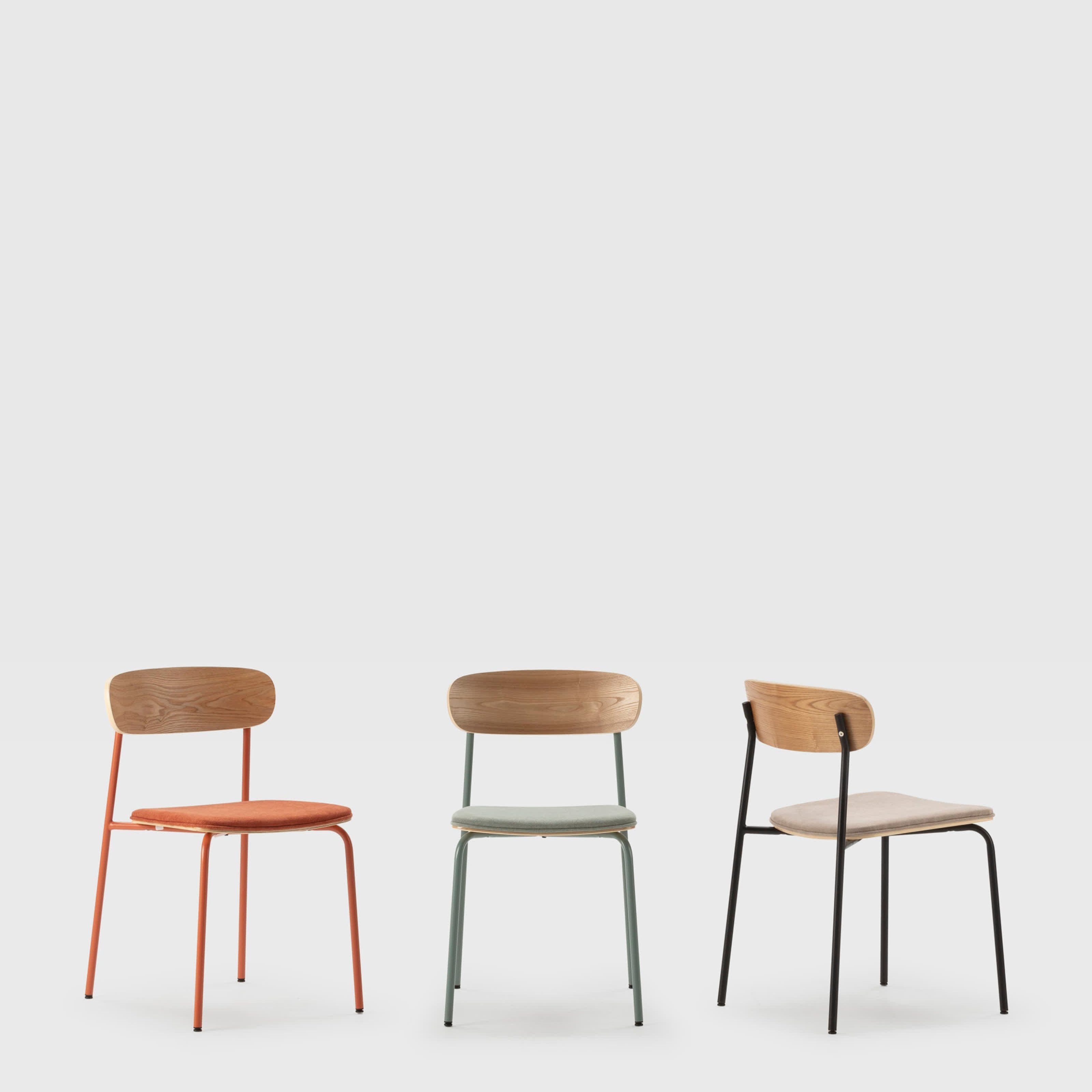 Set di 2 sedie in legno con gambe in metallo Adri 46x52 h78 cm