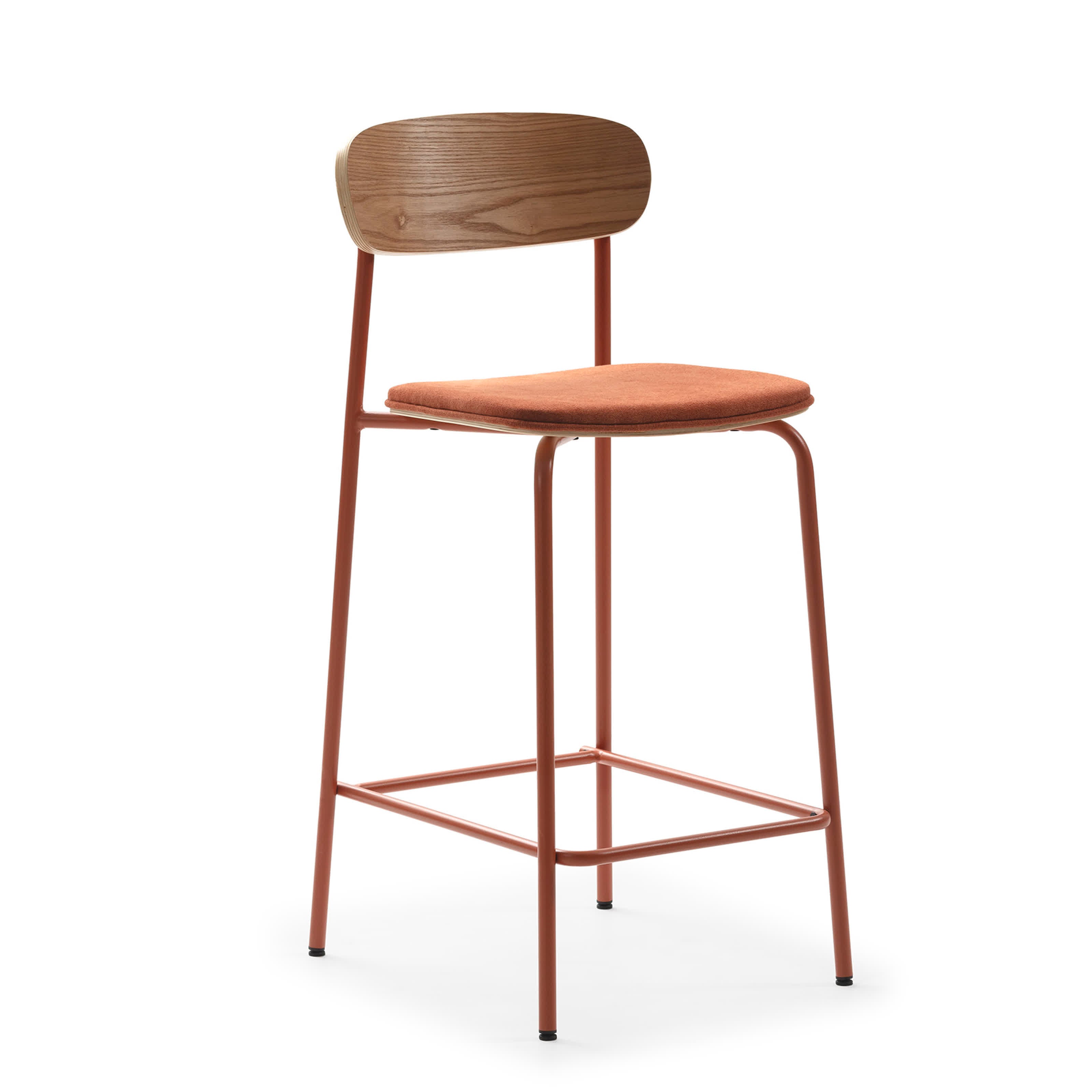 Set di 2 sgabelli in legno con seduta imbottita Adriana 41x48 h94 cm