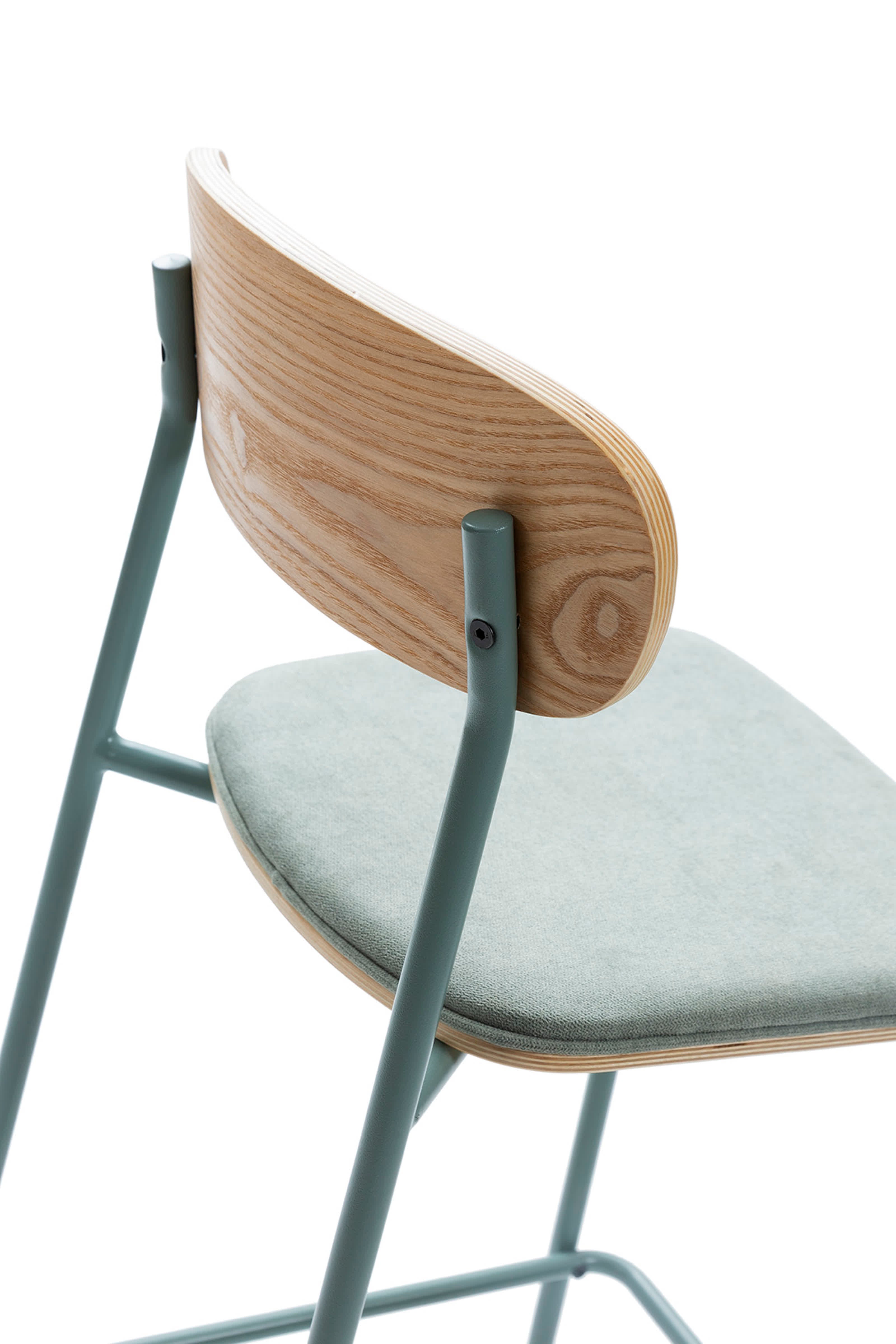 Set di 2 sgabelli in legno con seduta imbottita Adriana 41x48 h94 cm