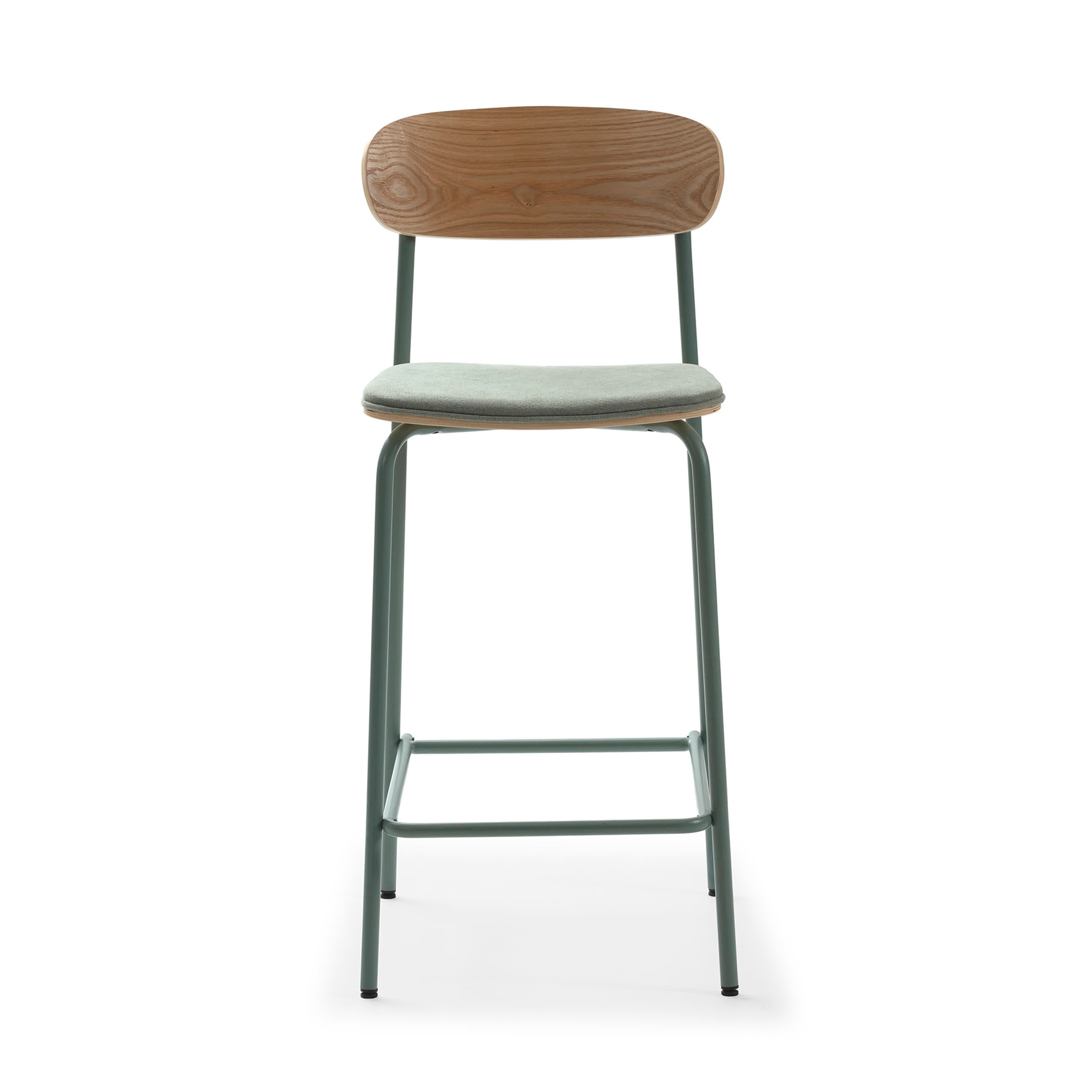 Set di 2 sgabelli in legno con seduta imbottita Adriana 41x48 h94 cm