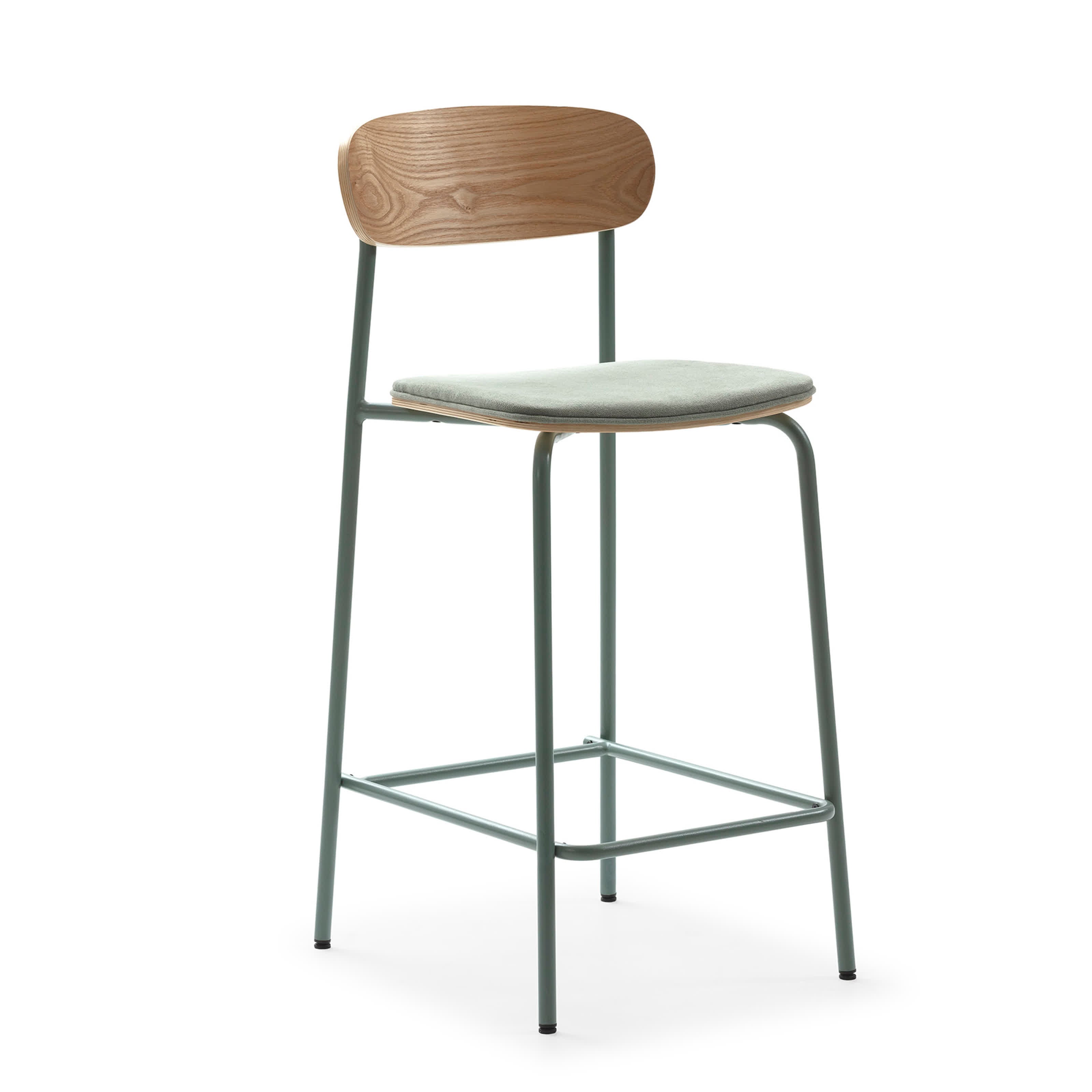 Set di 2 sgabelli in legno con seduta imbottita Adriana 41x48 h94 cm