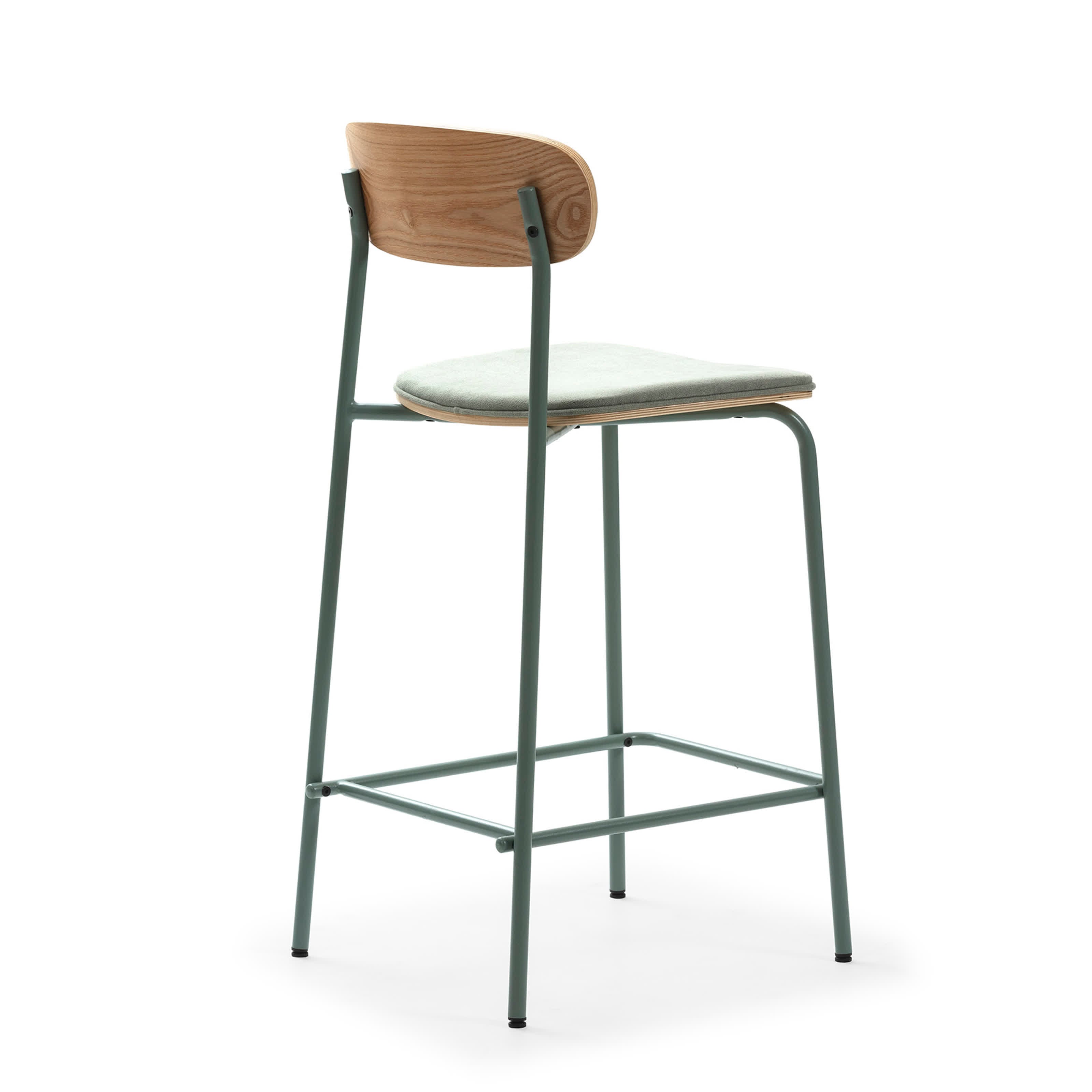 Set di 2 sgabelli in legno con seduta imbottita Adriana 41x48 h94 cm