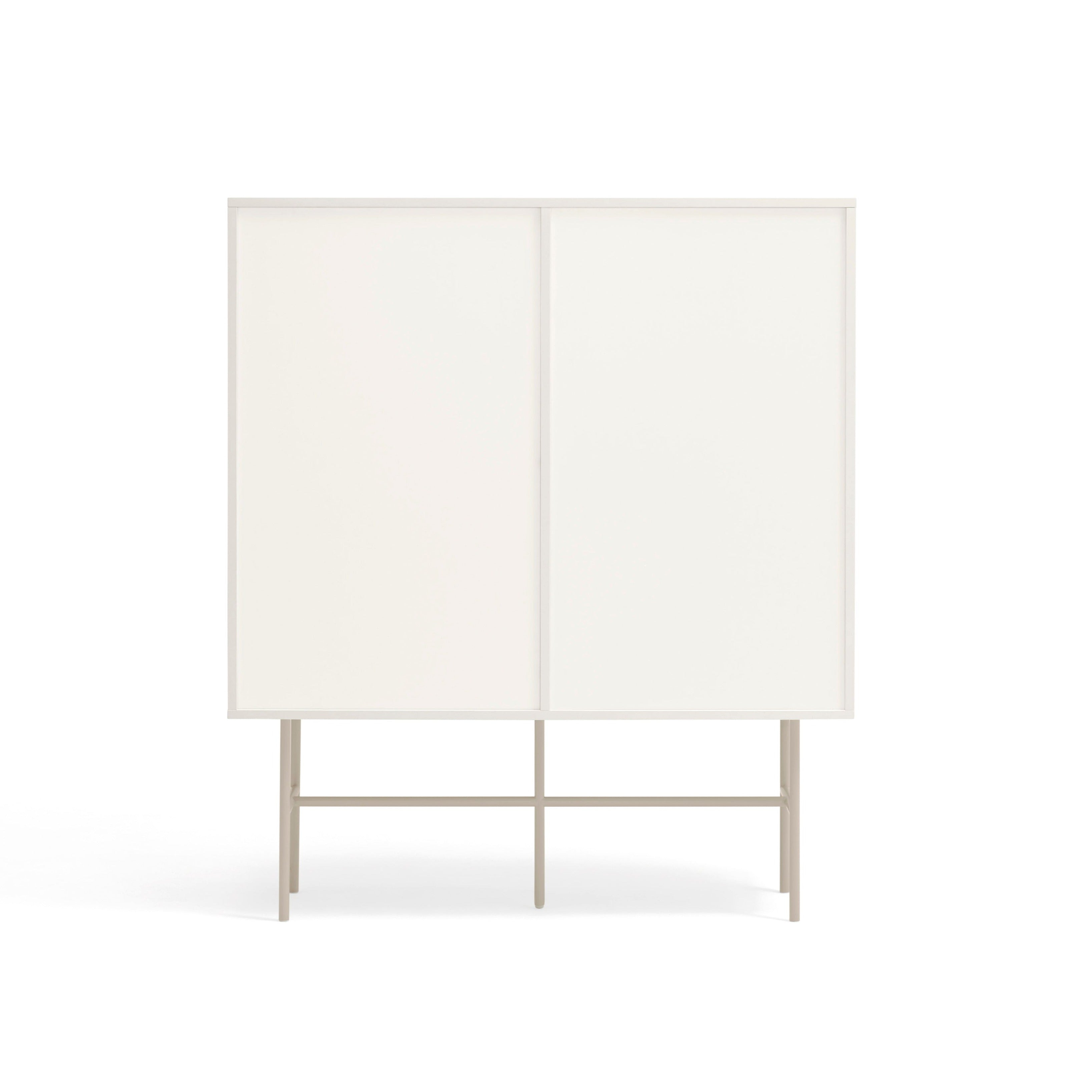 Buffet 4 tiroirs avec porte coulissante crème et sable Nube de Teulat 120x140 cm