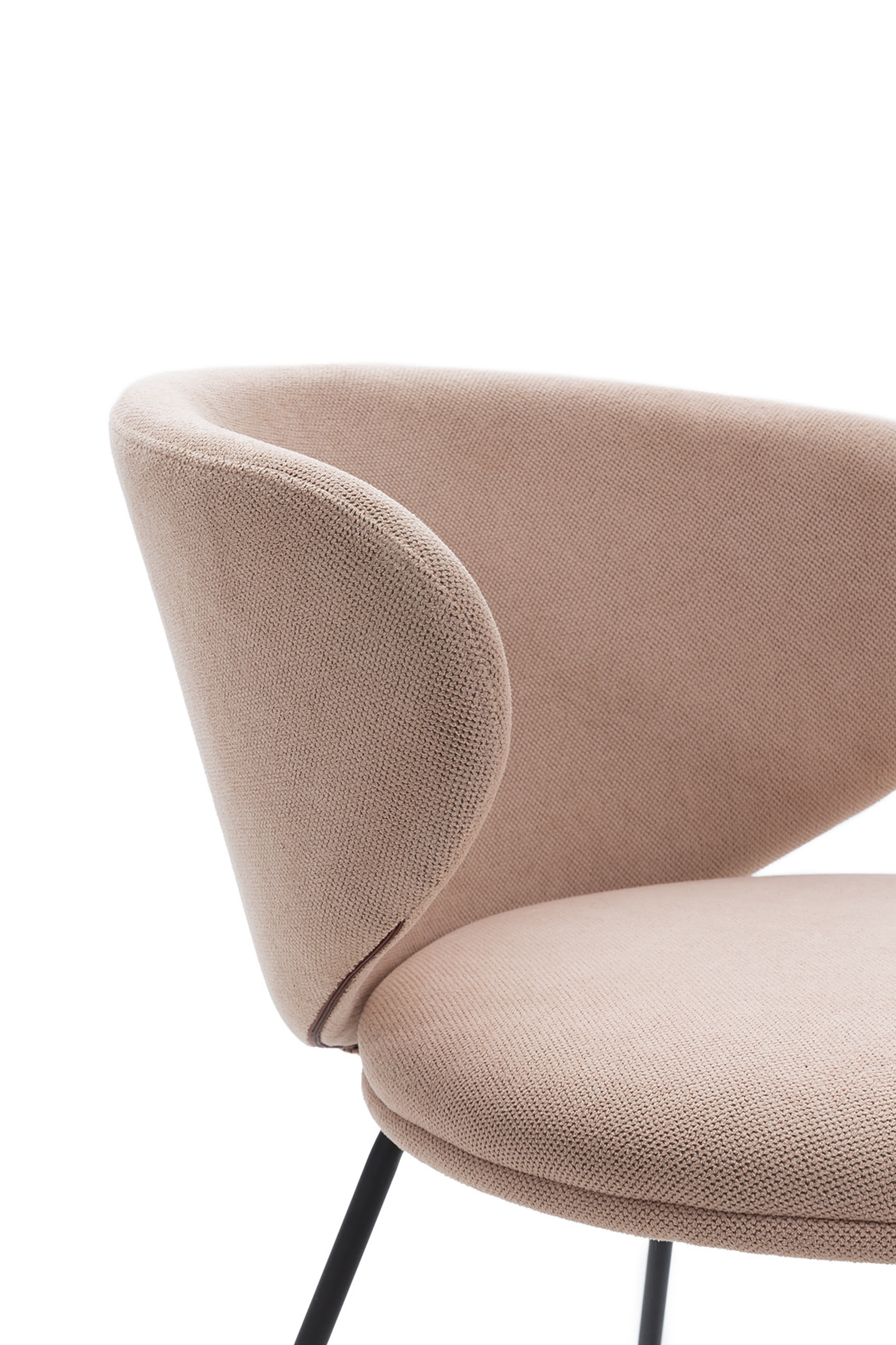 Set di 2 sedie in tessuto con gambe in metallo nero Lea 59x56 h77 cm