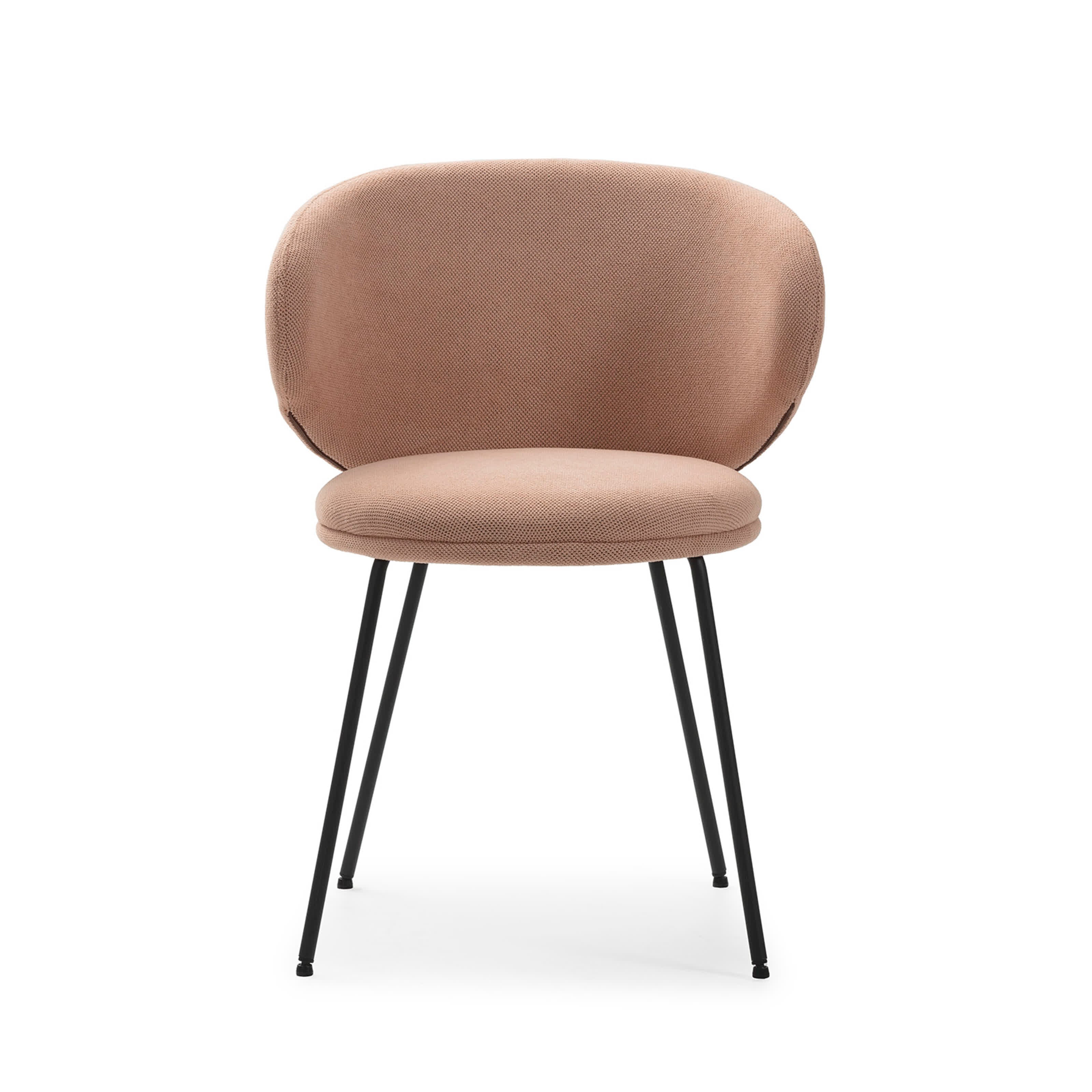 Set di 2 sedie in tessuto con gambe in metallo nero Lea 59x56 h77 cm