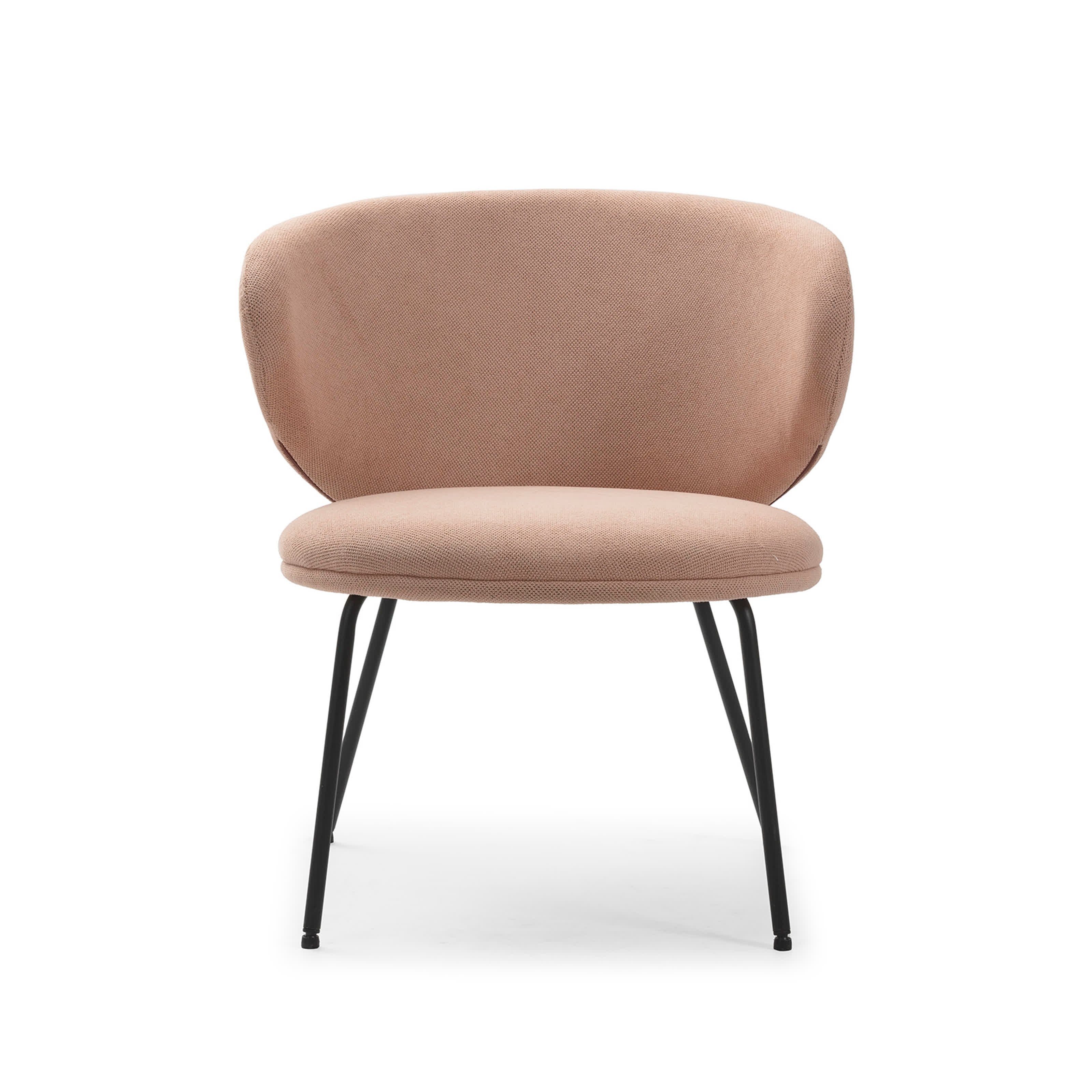 Sedia Lounge con gambe in metallo Raffaella 76x73 h77 cm