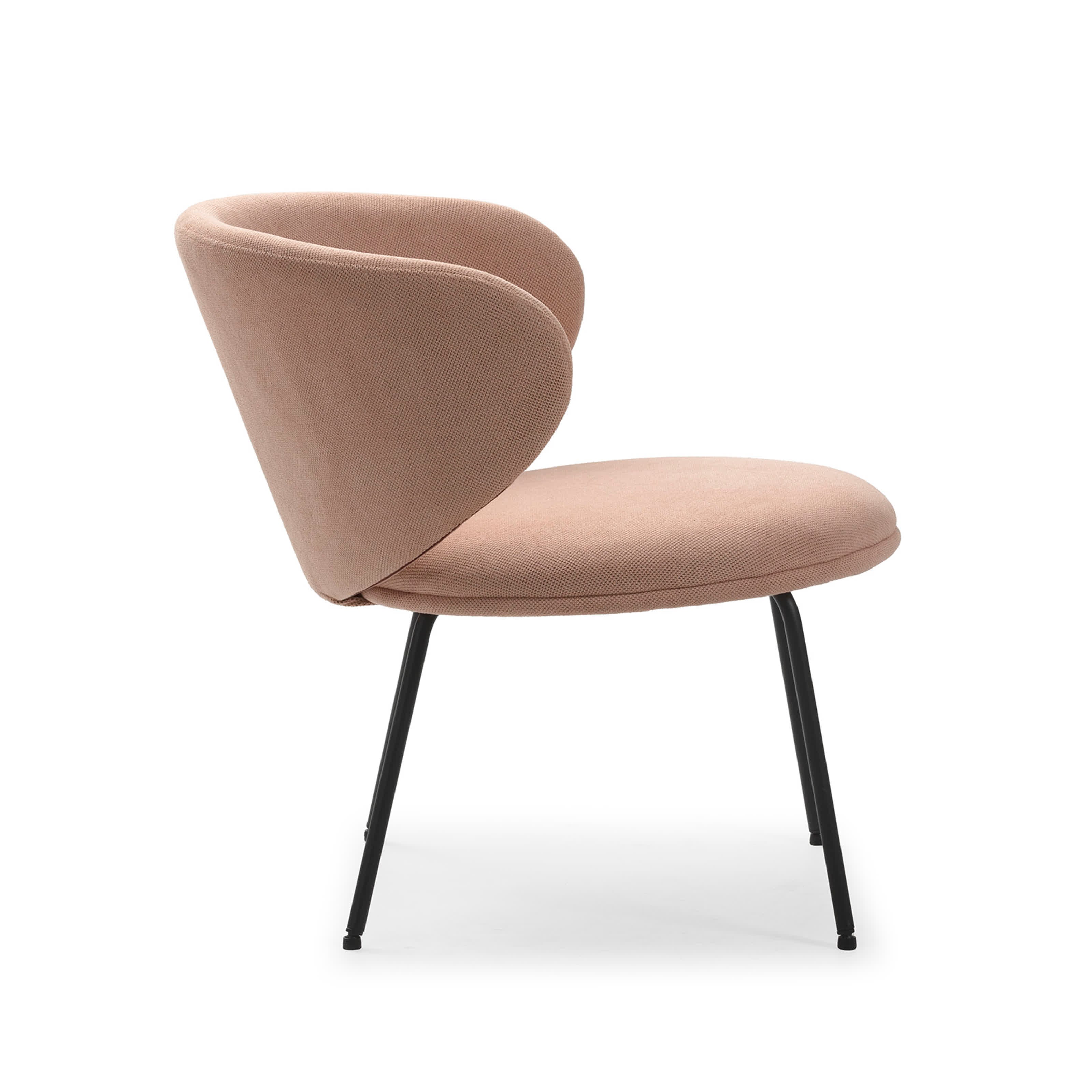 Sedia Lounge con gambe in metallo Raffaella 76x73 h77 cm