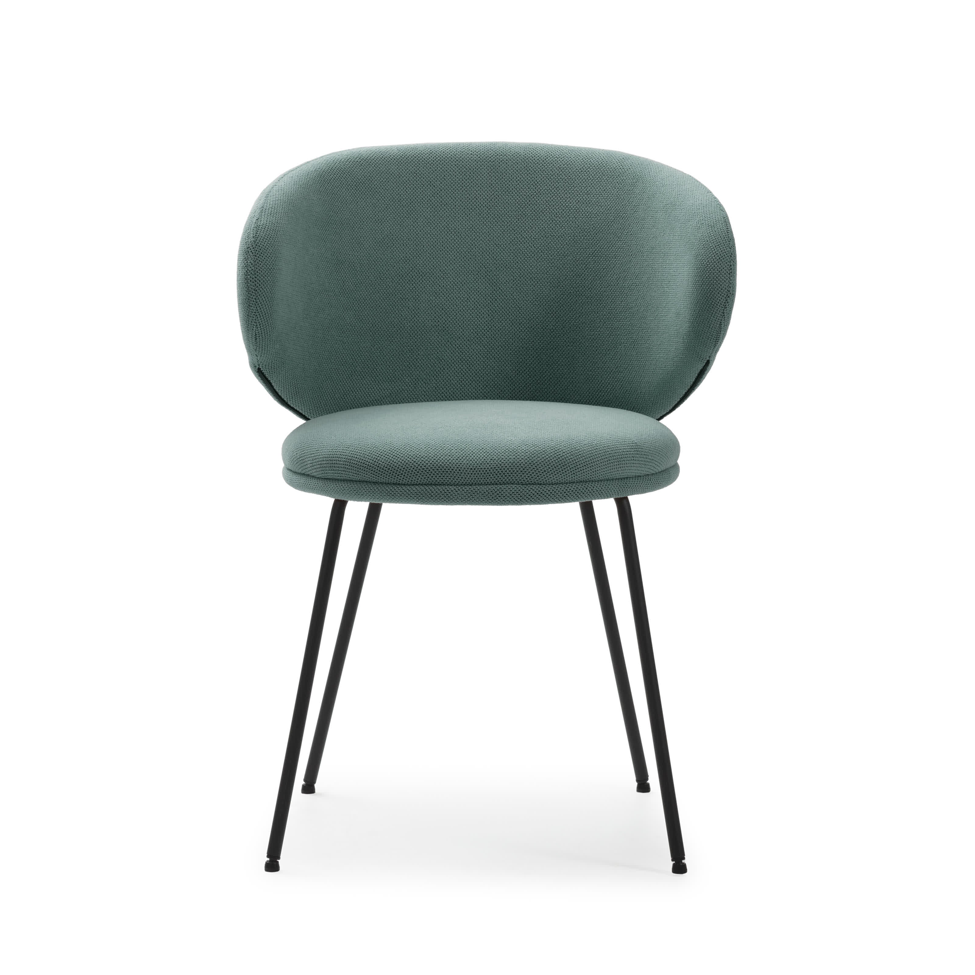 Set di 2 sedie in tessuto con gambe in metallo nero Lea 59x56 h77 cm