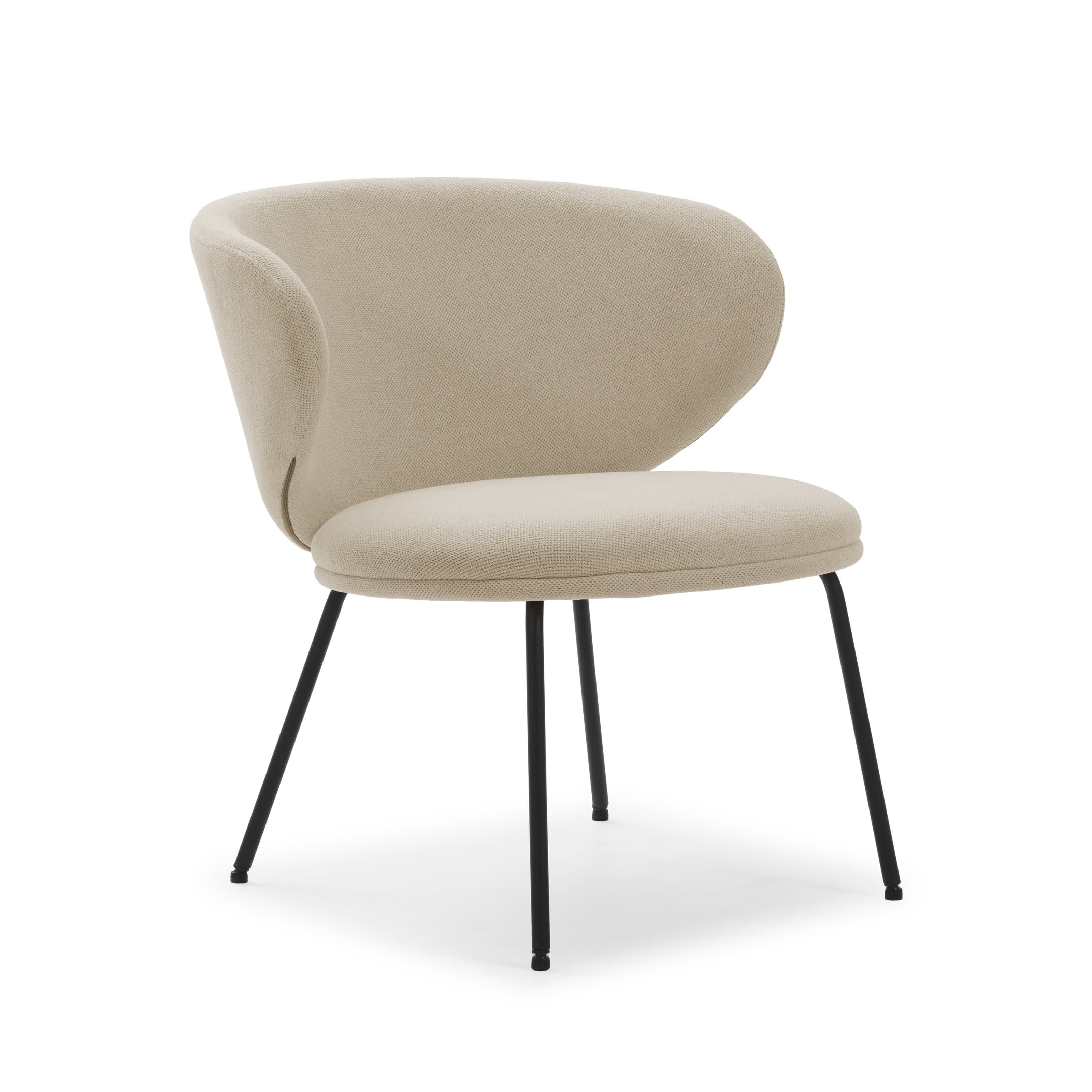 Sedia Lounge con gambe in metallo Raffaella 76x73 h77 cm