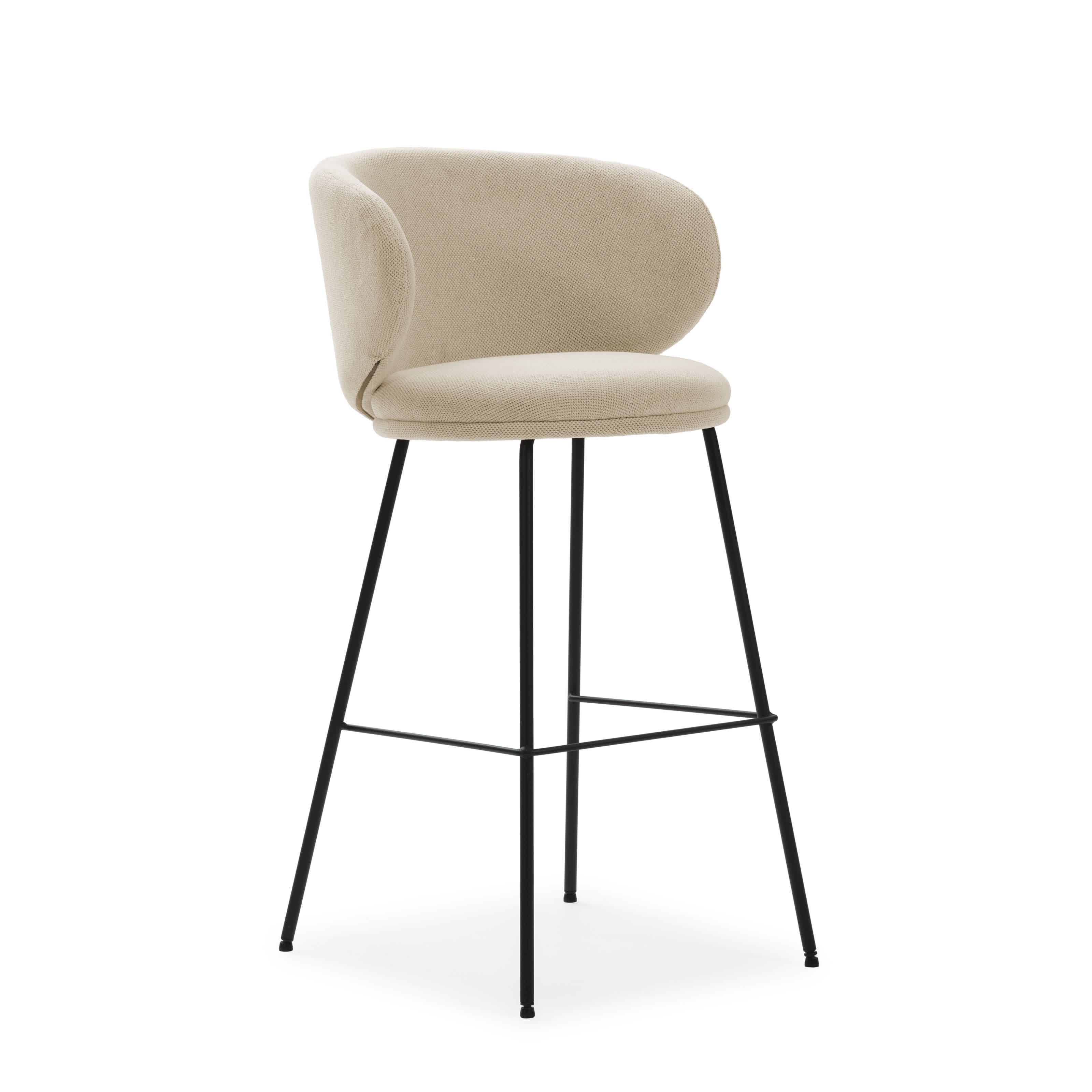 Set di 2 sgabelli in tessuto con gambe lunghe in metallo Raisa 54x51 h88 cm