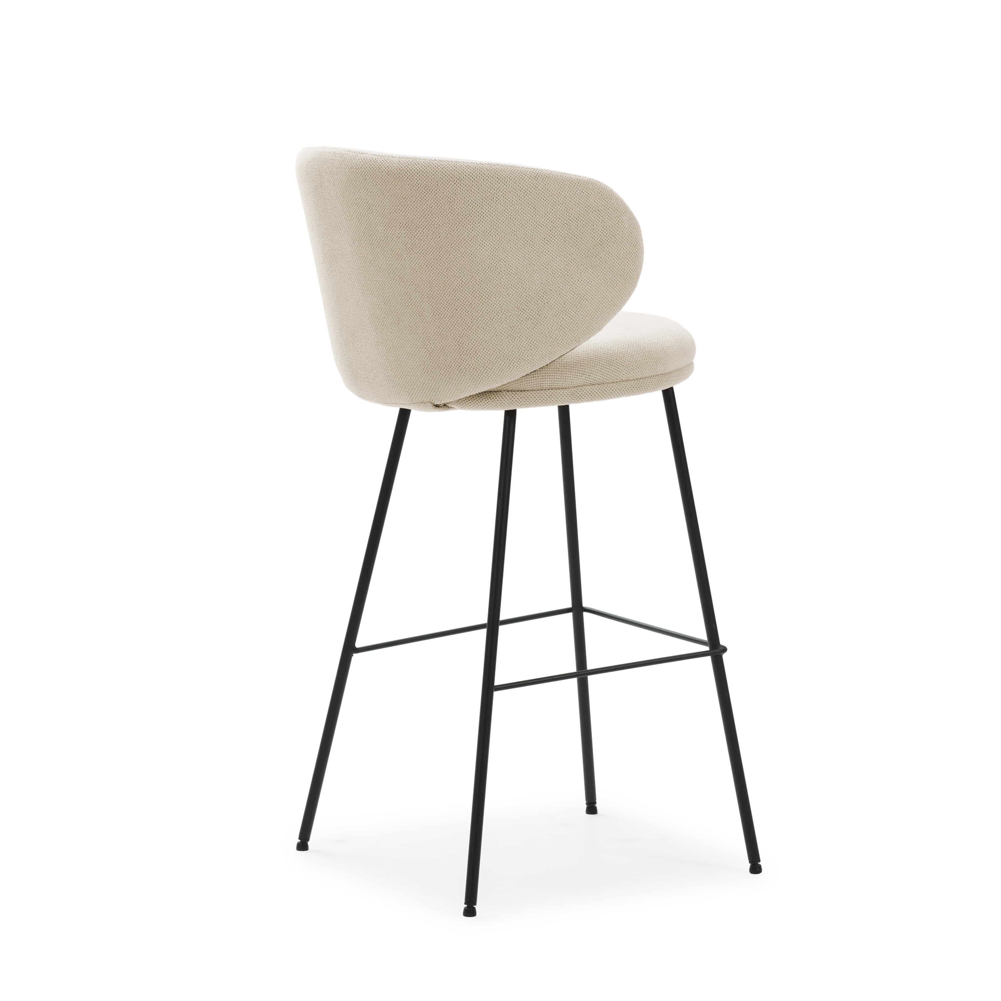 Set di 2 sgabelli in tessuto con gambe lunghe in metallo Raisa 54x51 h88 cm