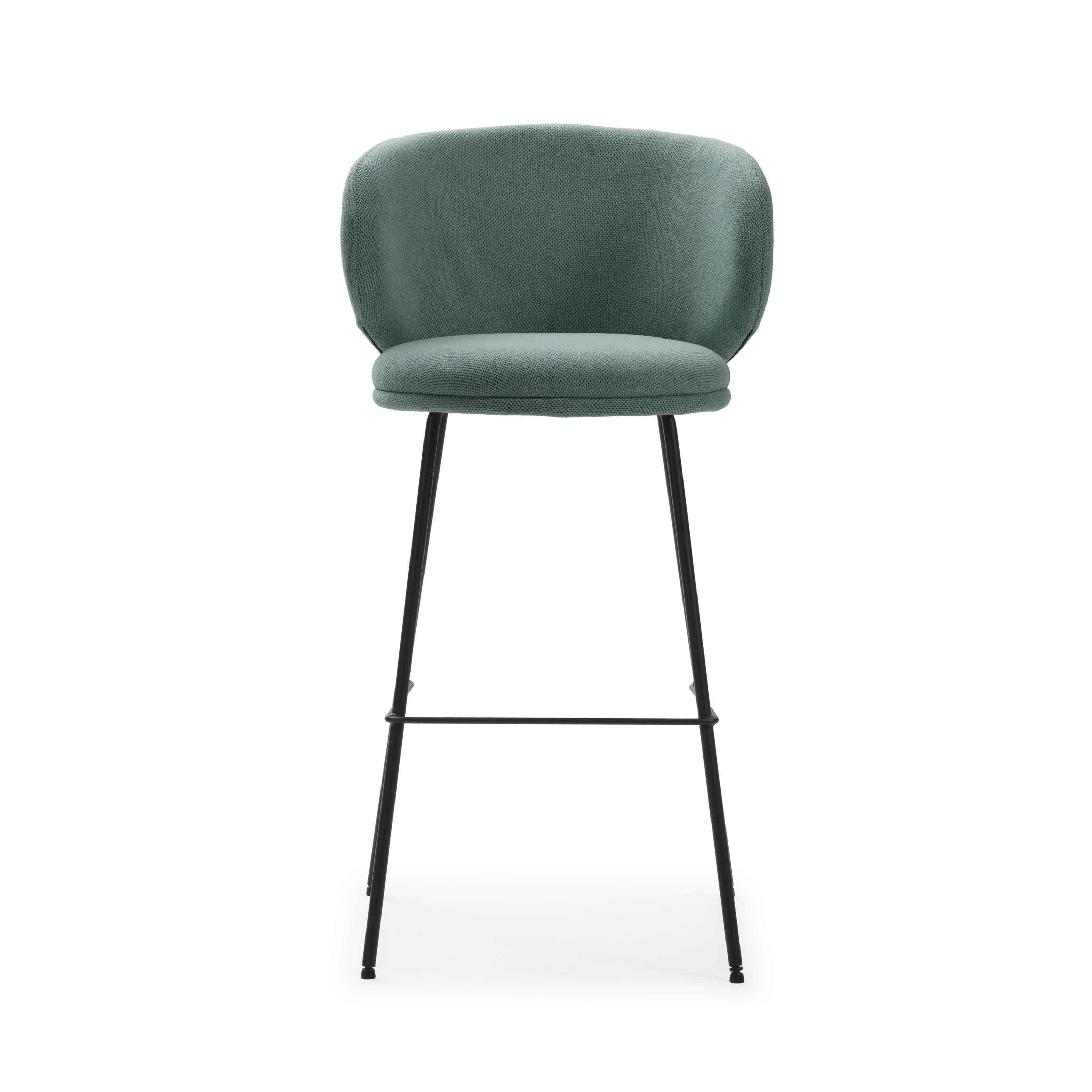 Set di 2 sgabelli in tessuto con gambe lunghe in metallo Raisa 54x51 h88 cm