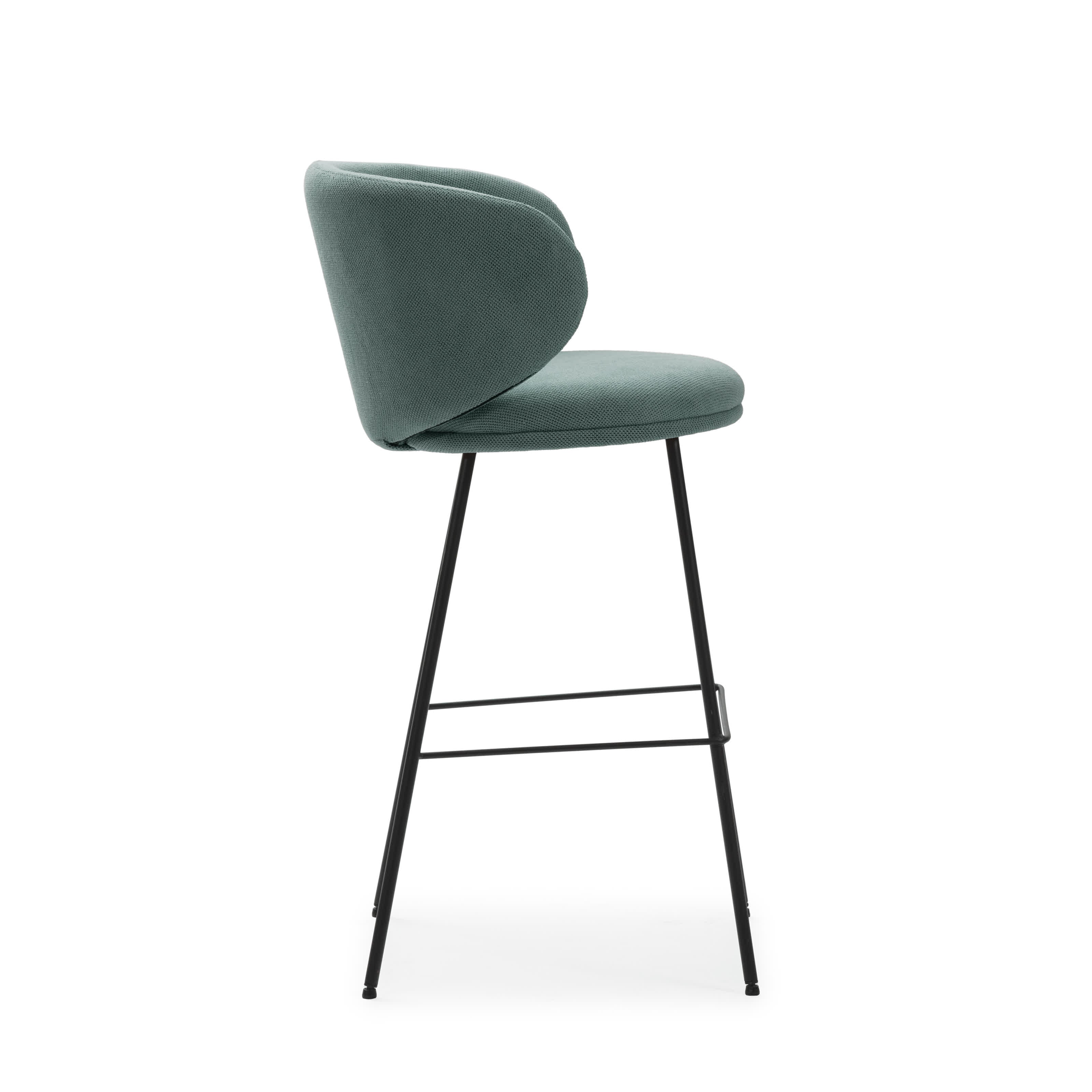 Set di 2 sgabelli in tessuto con gambe lunghe in metallo Raisa 54x51 h88 cm