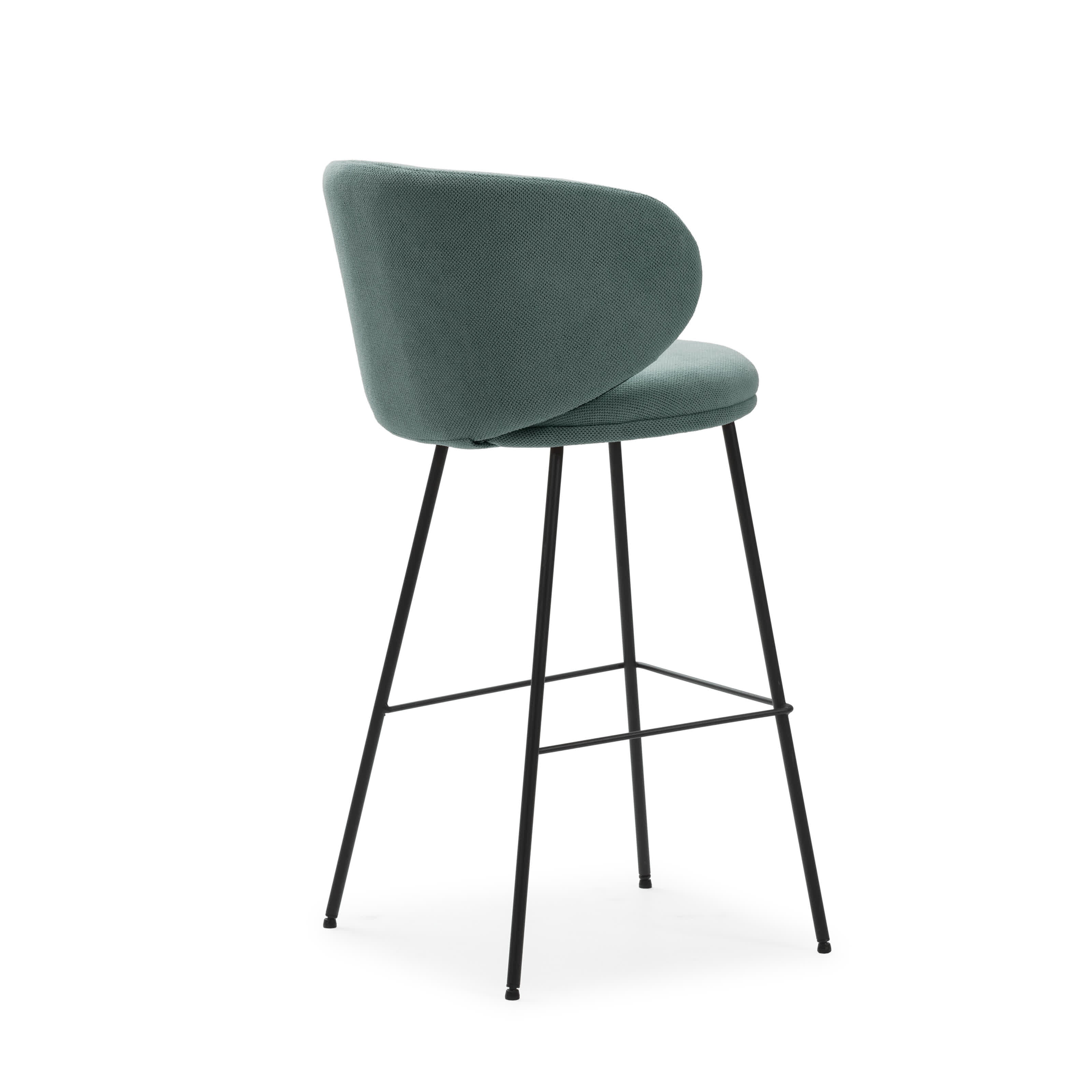 Set di 2 sgabelli in tessuto con gambe lunghe in metallo Raisa 54x51 h88 cm