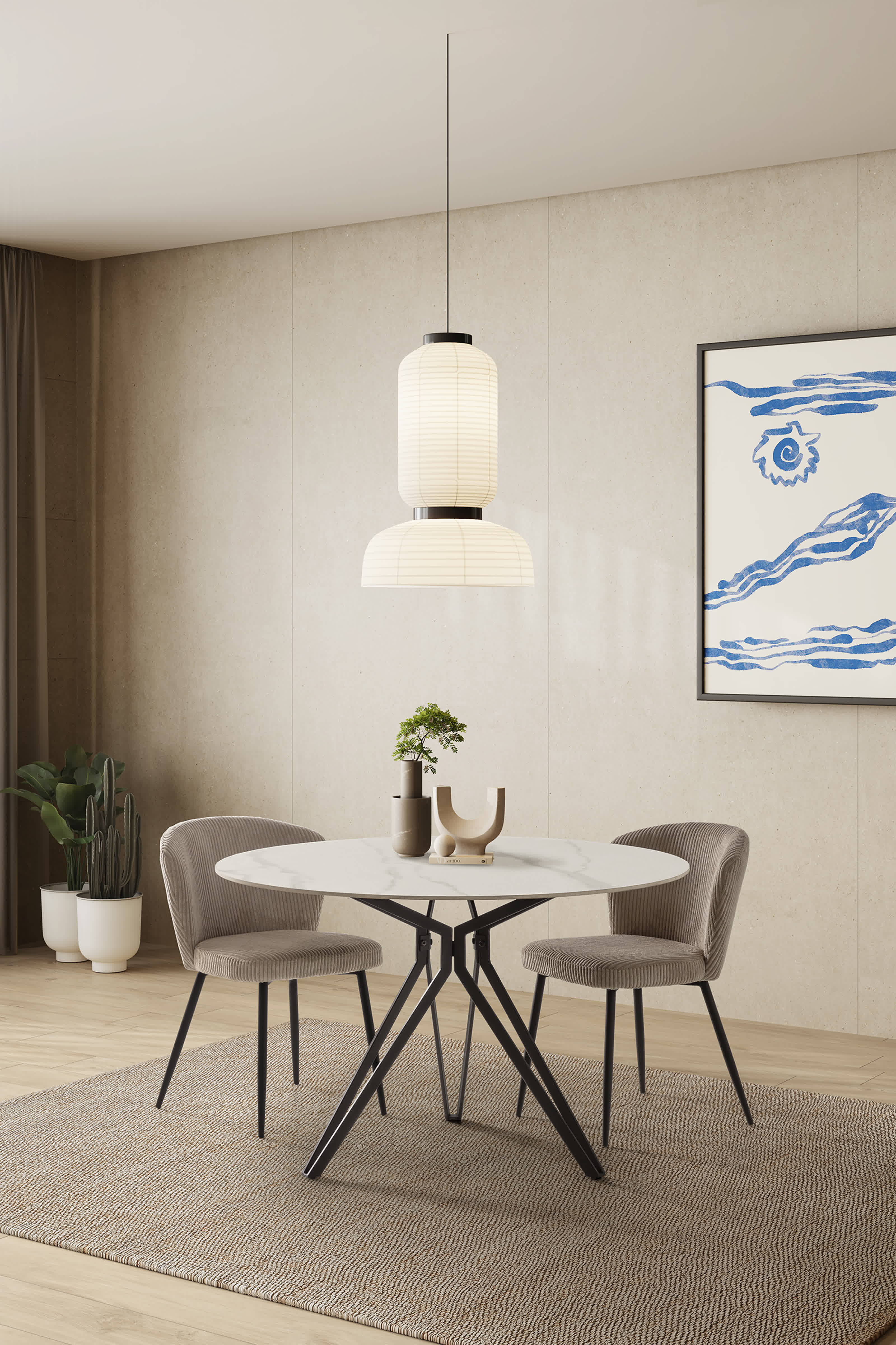 Tavolo tondo per 4 persone in pietra Aina 120x76 cm