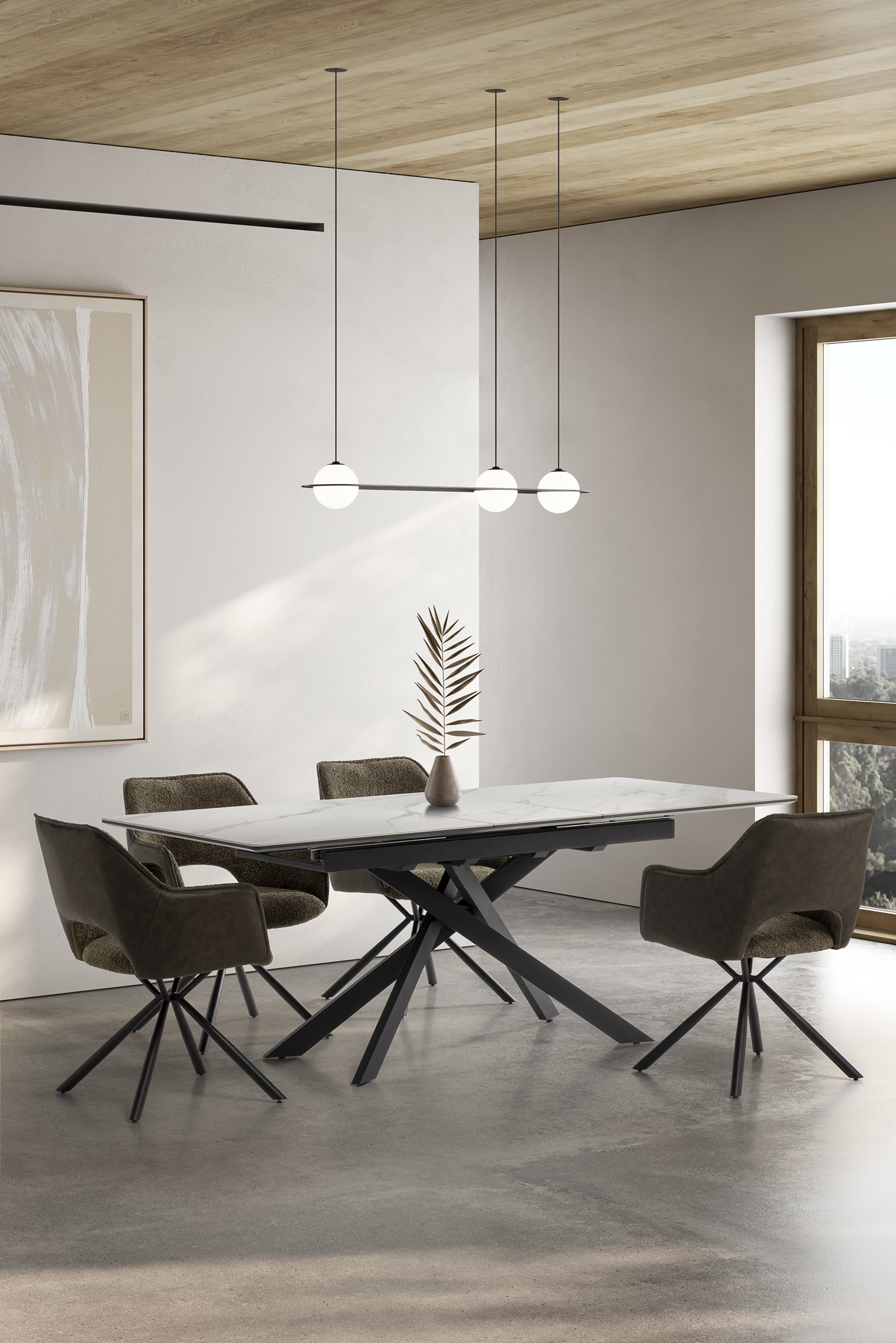 Tavolo allungabile in ceramica per 6/8 persone bianco Belman 160/200x76 cm