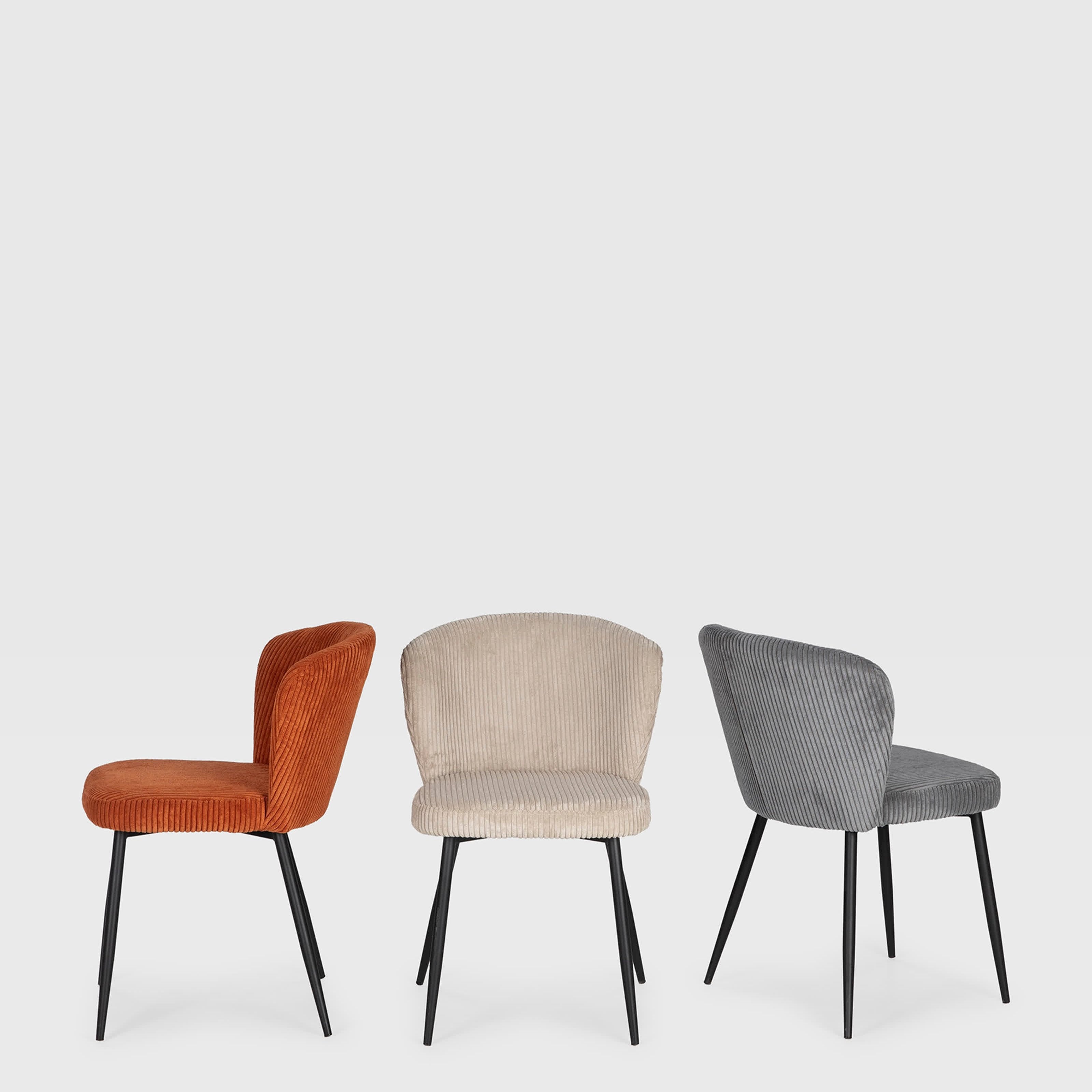 Set di 4 sedie in velluto e gambe in metallo Megan 47x58 cm h78 cm