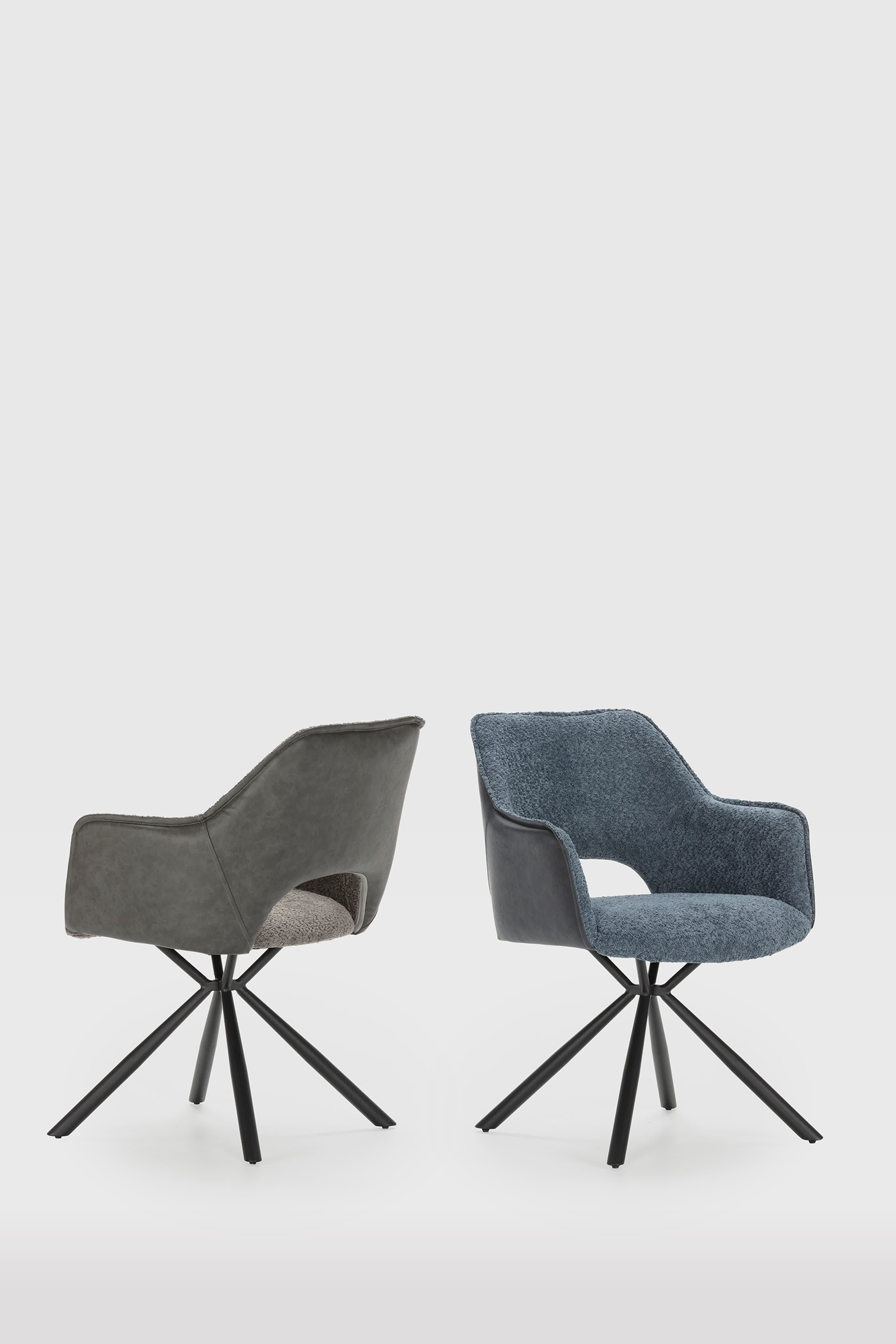 Set di 2 poltrone con gambe in metallo nero Mariel 48x49 h80 cm