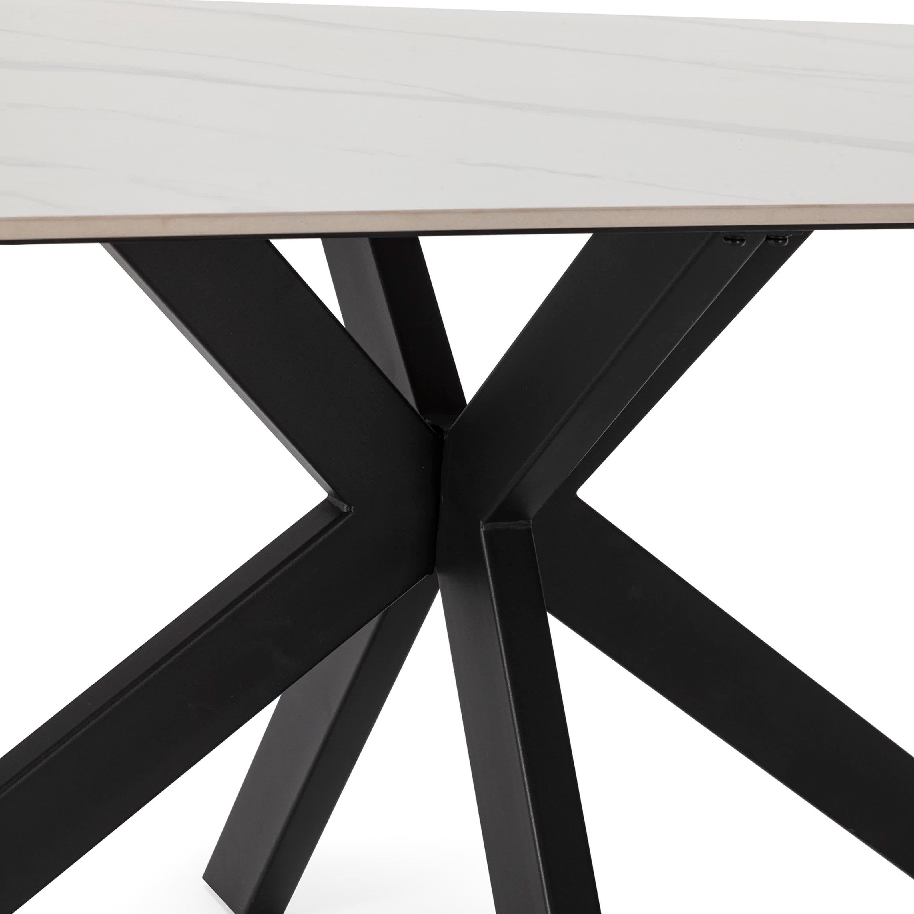 Tavolo fisso 6 posti in pietra Stella 180x76 cm