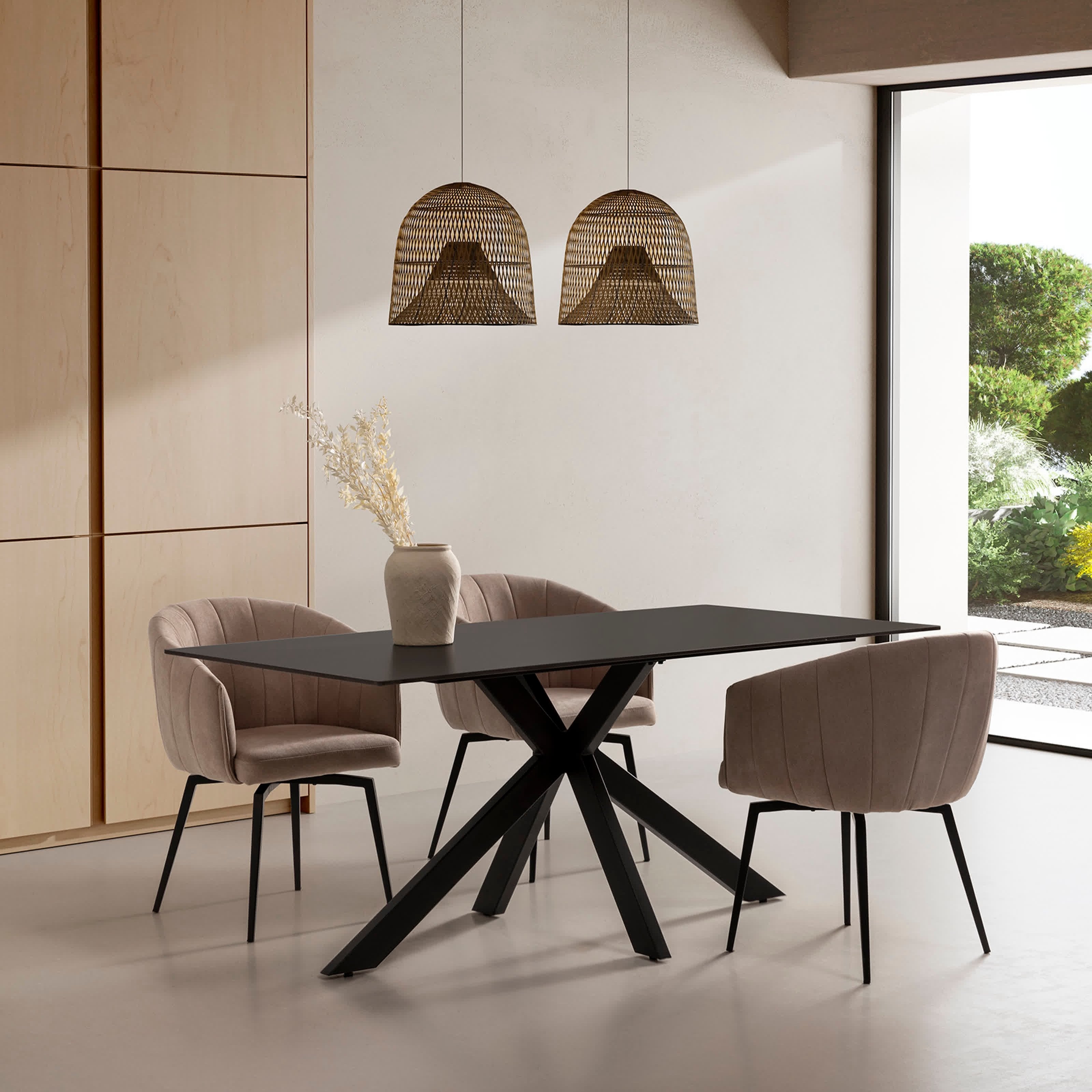 Tavolo fisso 6 posti in pietra Stella 180x76 cm
