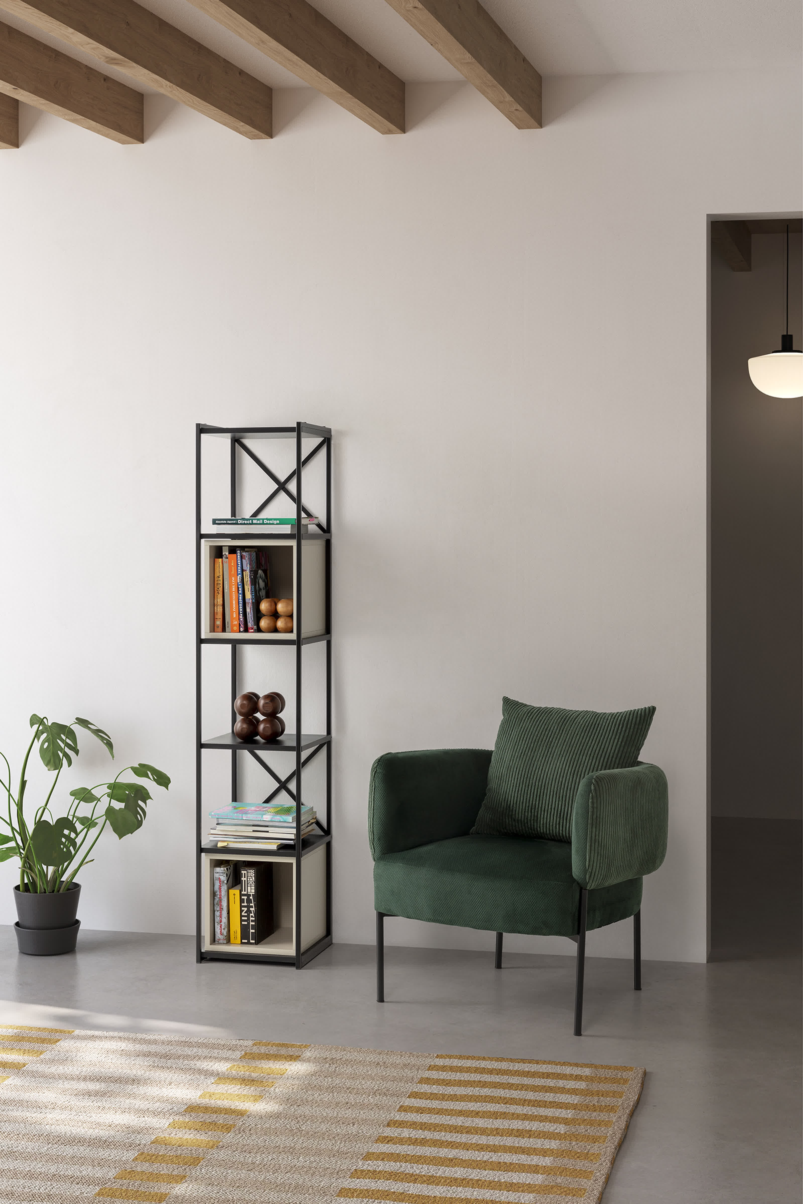 Poltrona in velluto a coste con gambe in metallo Arno 70x61 h72 cm