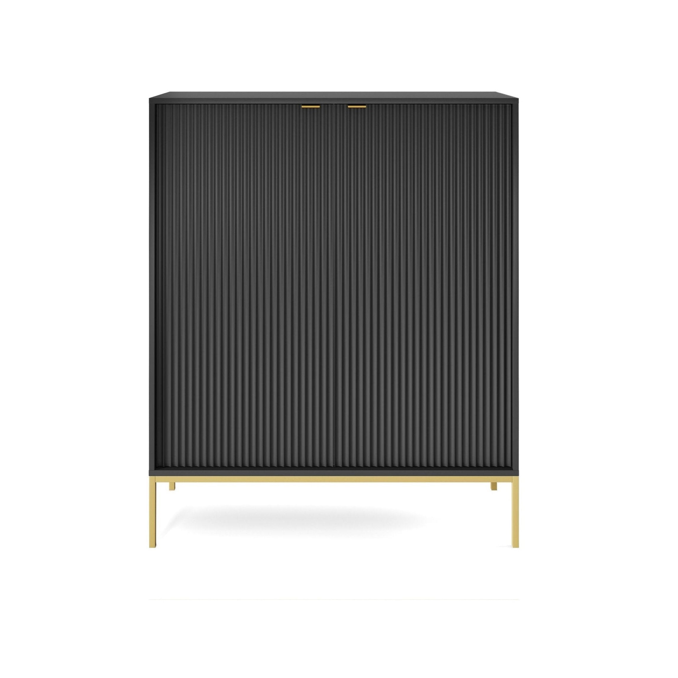 Buffet avec pieds en métal 2 portes en bois laminé Miseno 104x125 cm