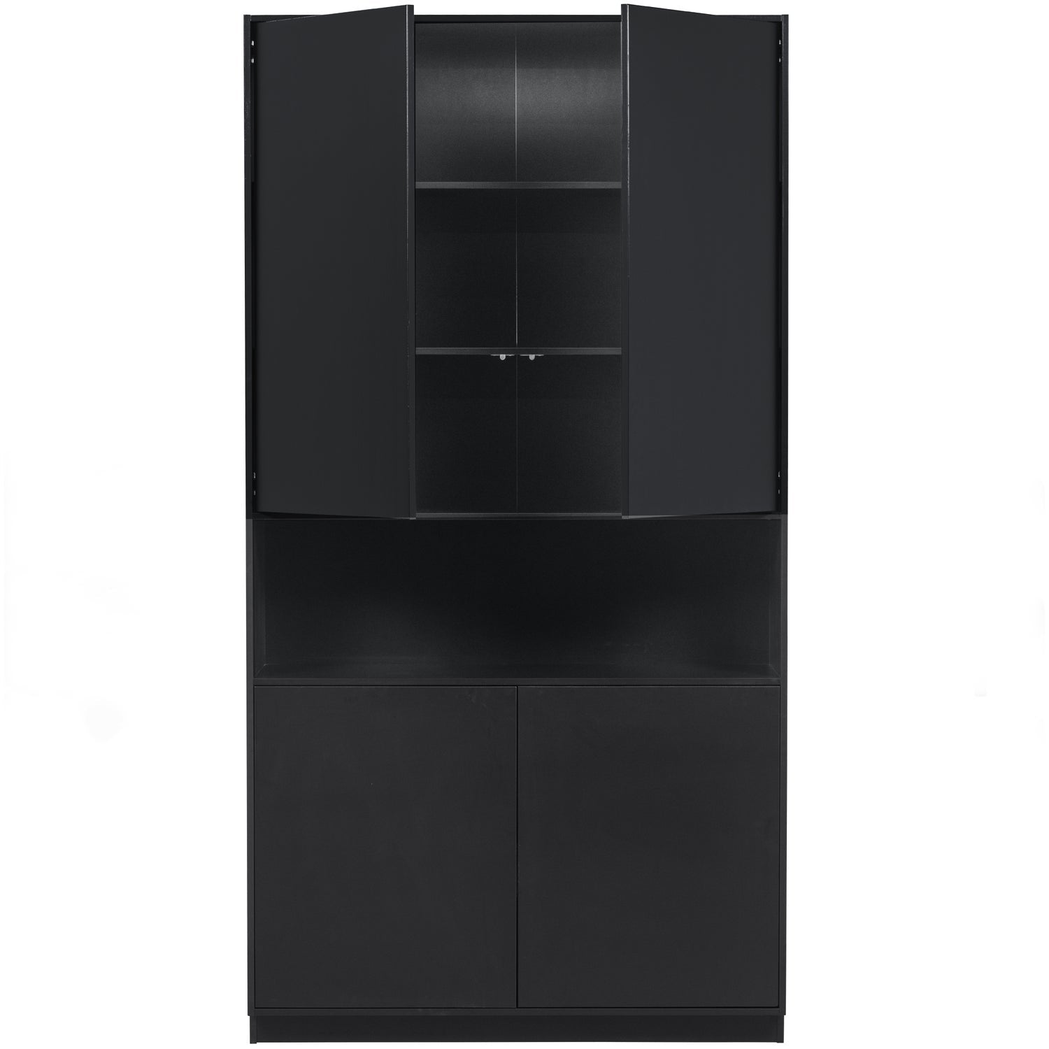 Credenza 4 ante in legno di pino nero Finca