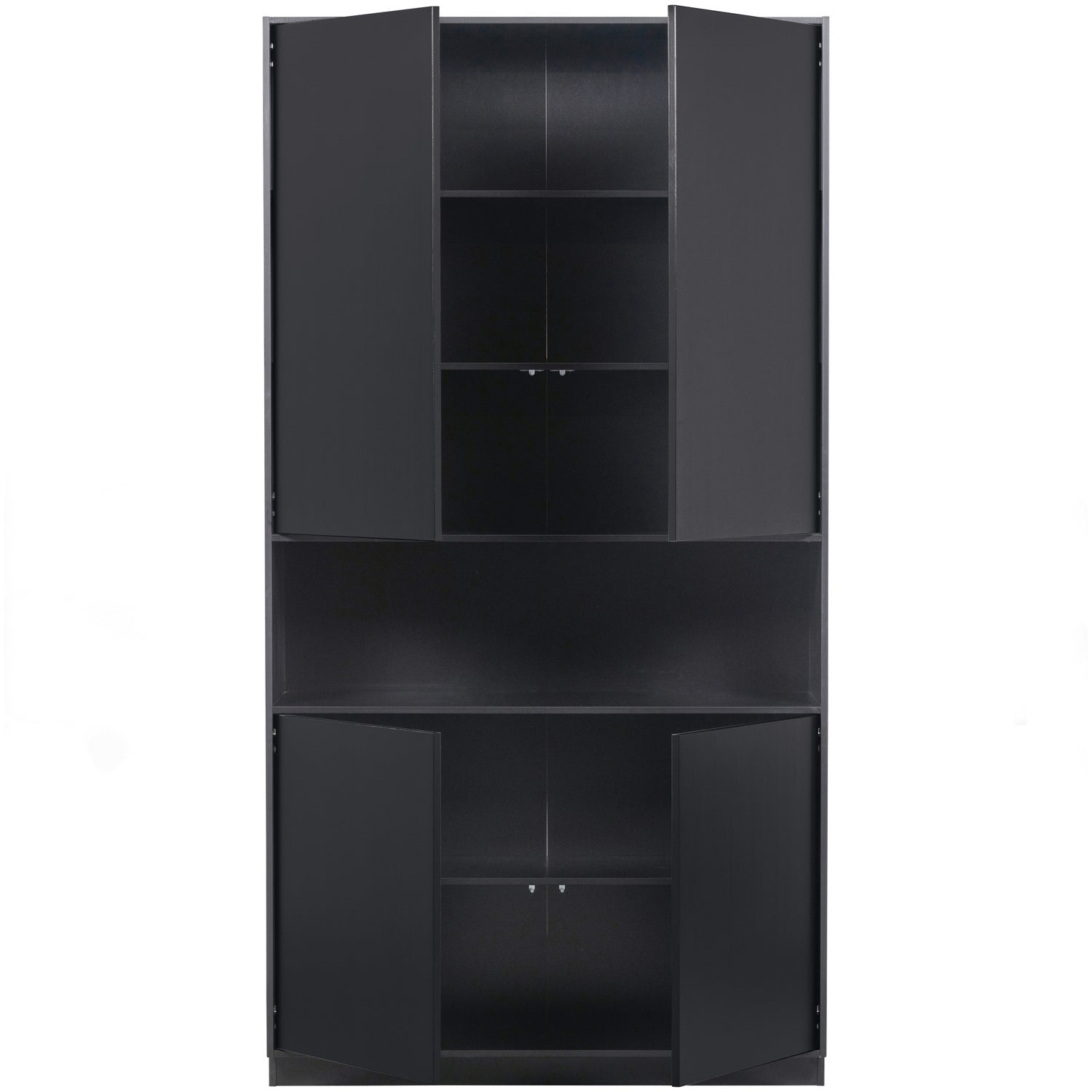 Credenza 4 ante in legno di pino nero Finca