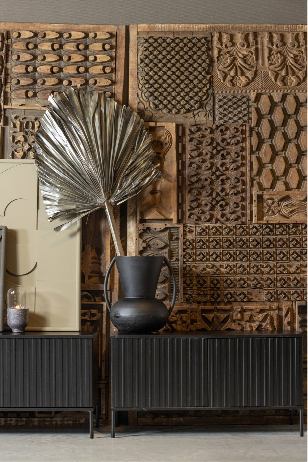 Mobile TV 3 ante in legno di frassino Gravure 56x150 cm