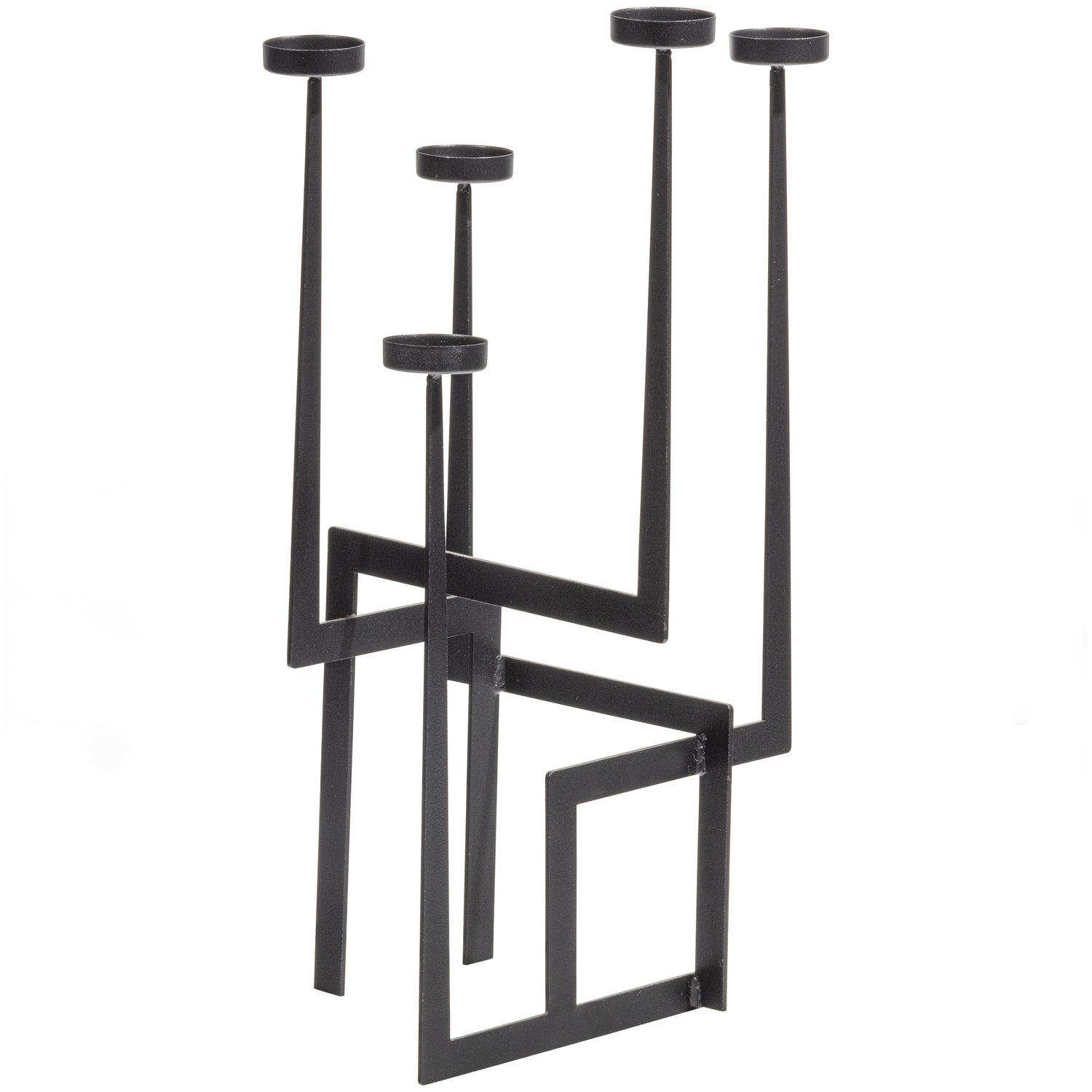 Candeliere in metallo nero opaco Dash 51x30 cm