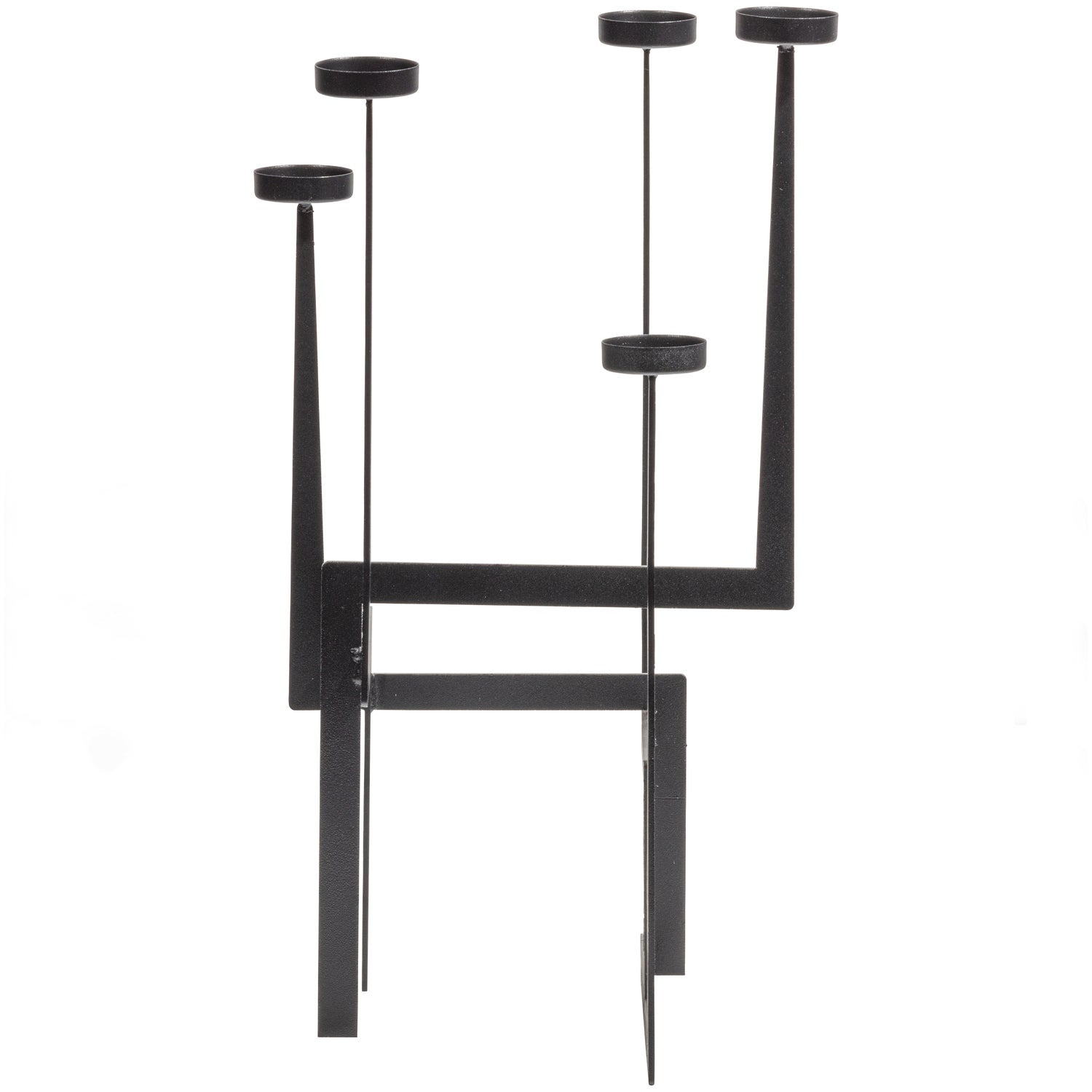 Candeliere in metallo nero opaco Dash 51x30 cm