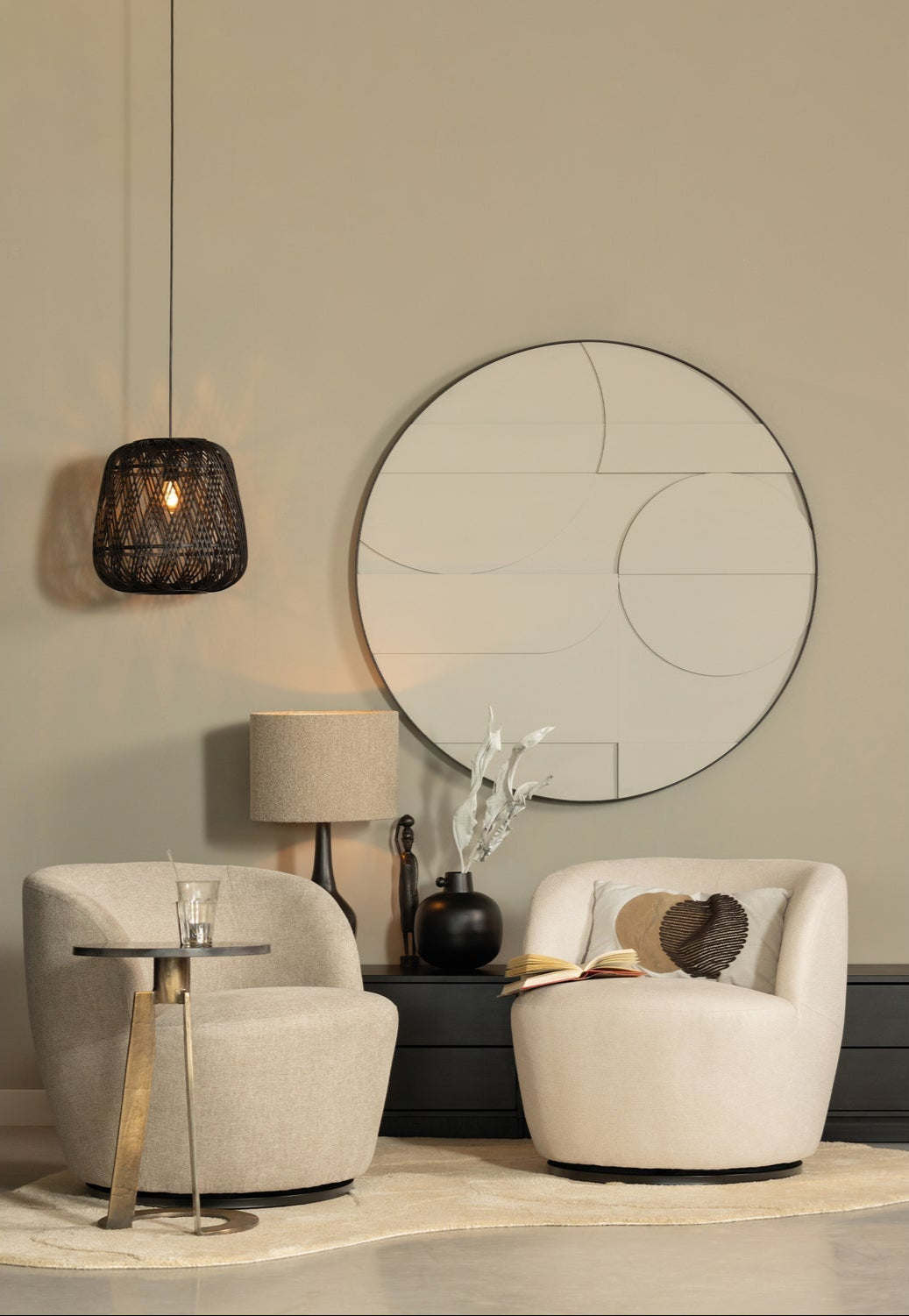 Lampada a sospensione nera Moza 36x36 cm