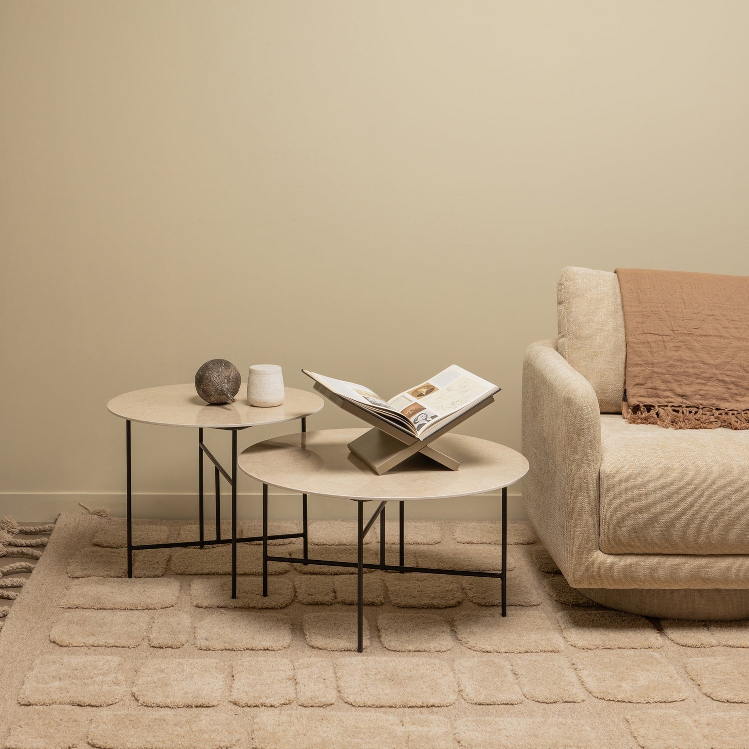 Tavolino piano in marmo Vida 48x60 cm