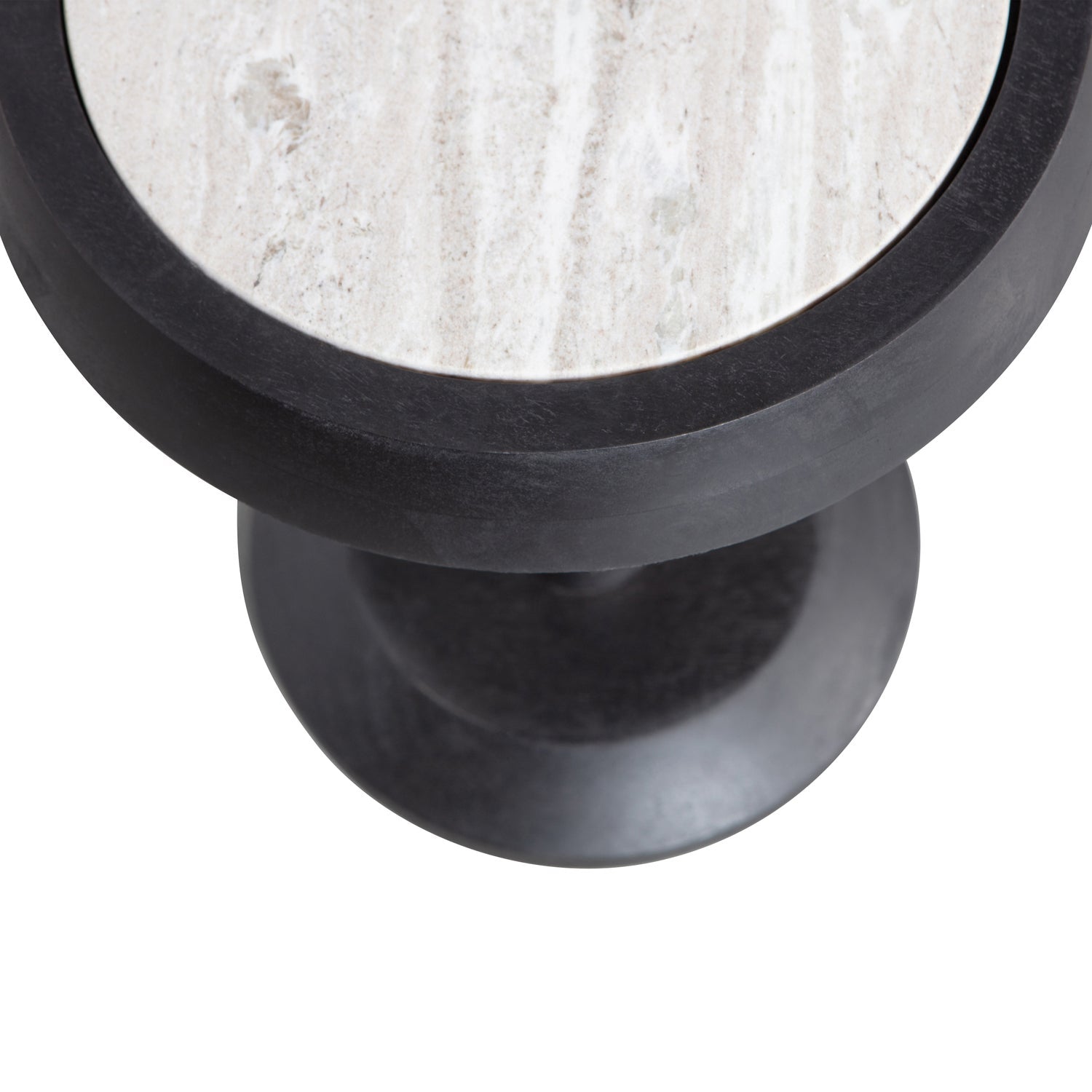 Table basse en bois de manguier noir Nanne 46x36 cm