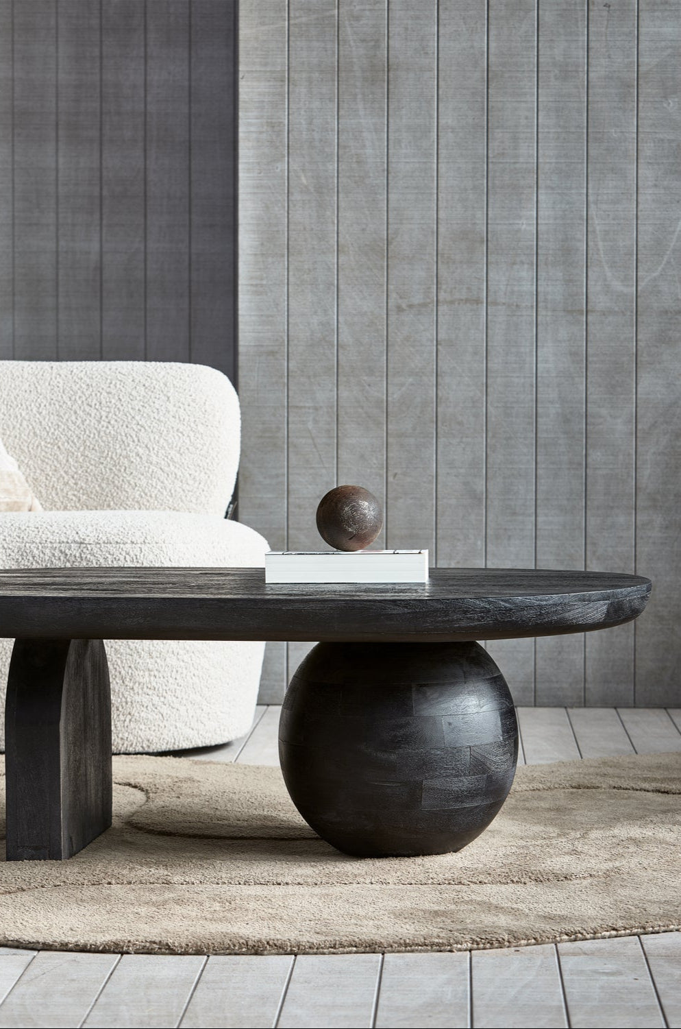 Tavolino in legno di mango nero Steppe 38x110 cm