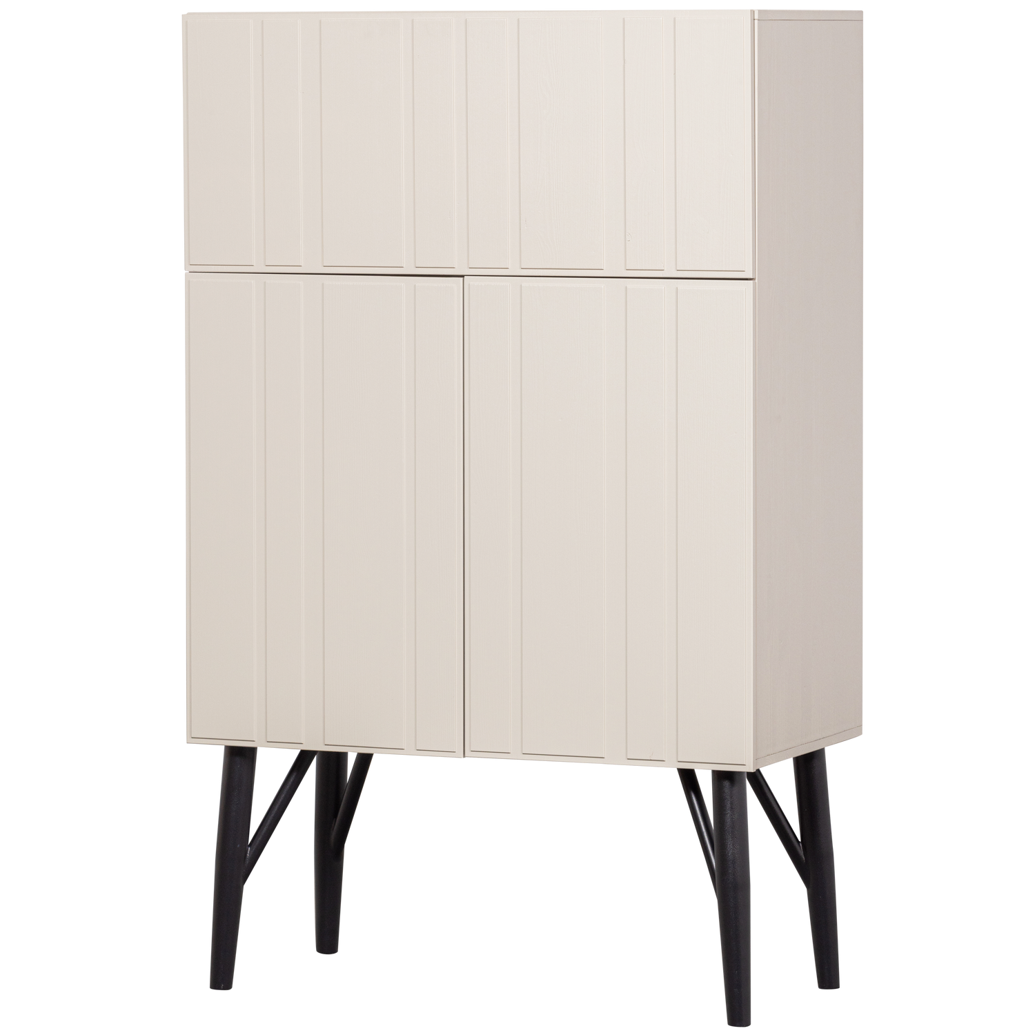 Credenza 2 ante portabevande in legno di pino Miller 146x90 cm