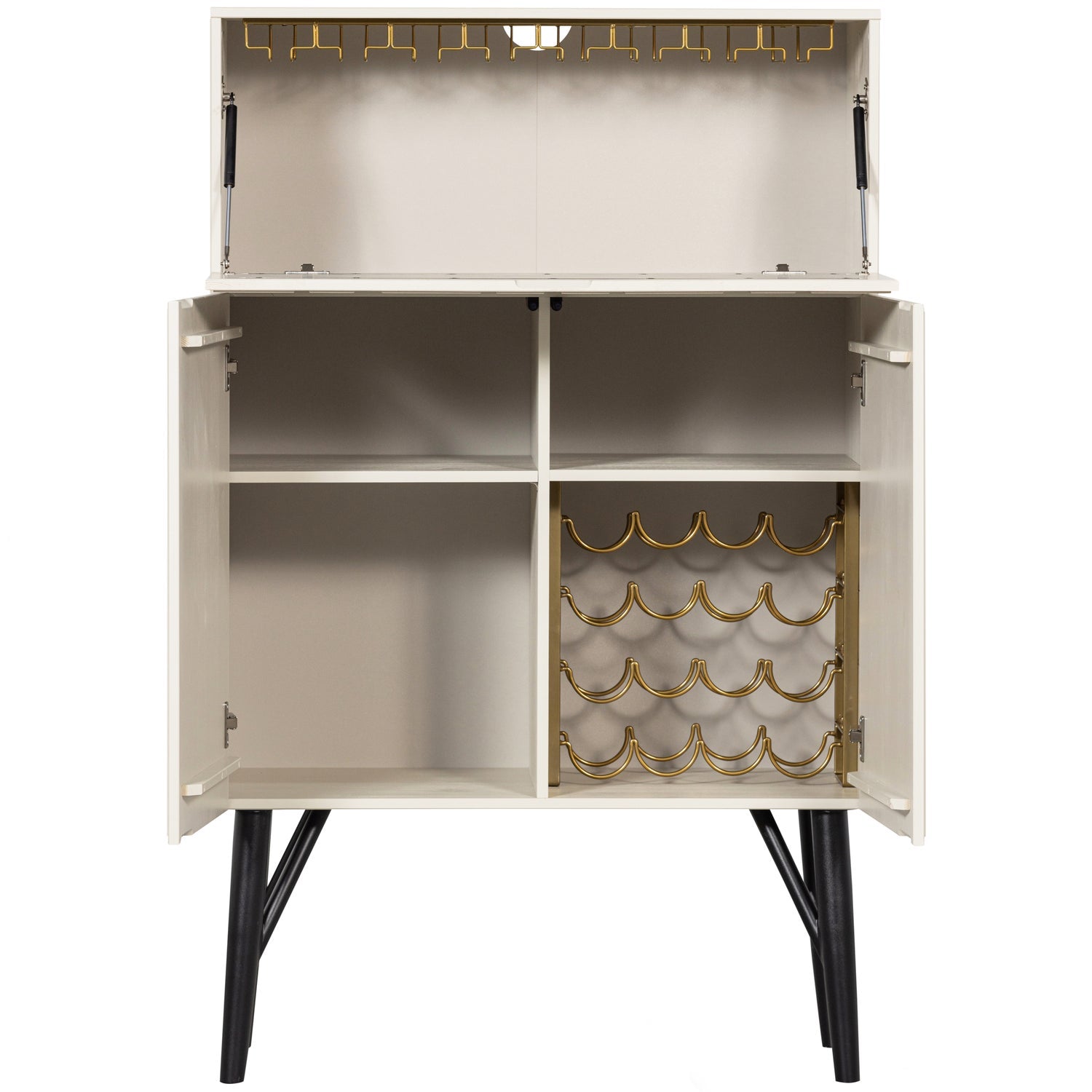 Credenza 2 ante portabevande in legno di pino Miller 146x90 cm