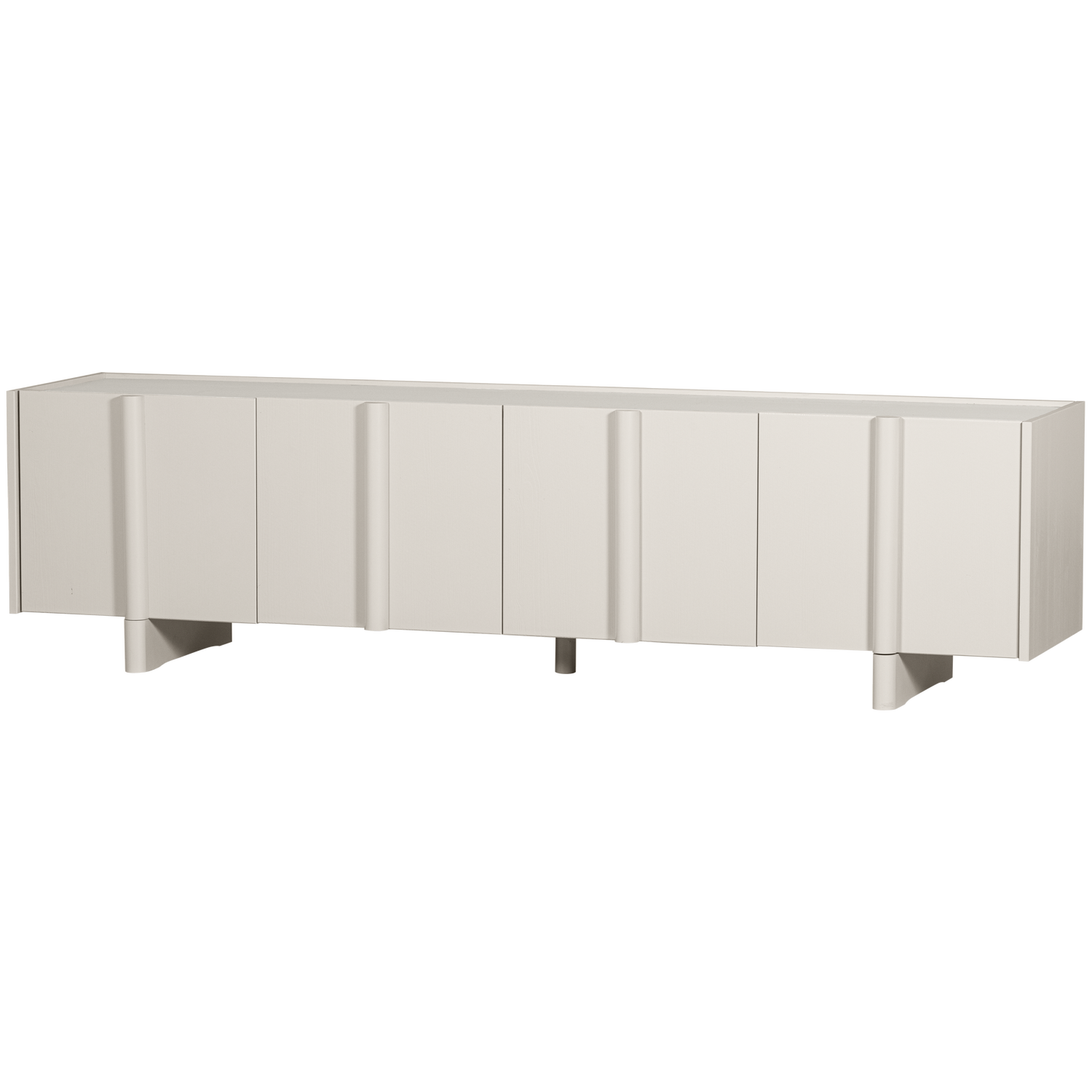 Meuble TV 4 portes en bois de pin Basu 53x200 cm