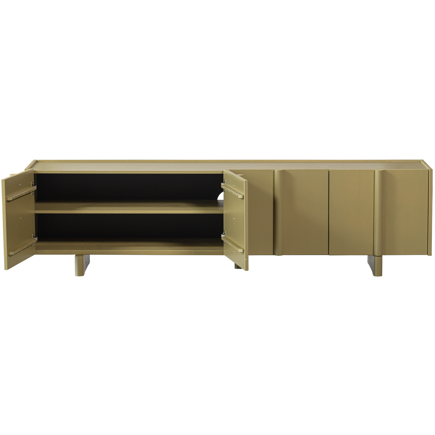 Meuble TV 4 portes en bois de pin Basu 53x200 cm